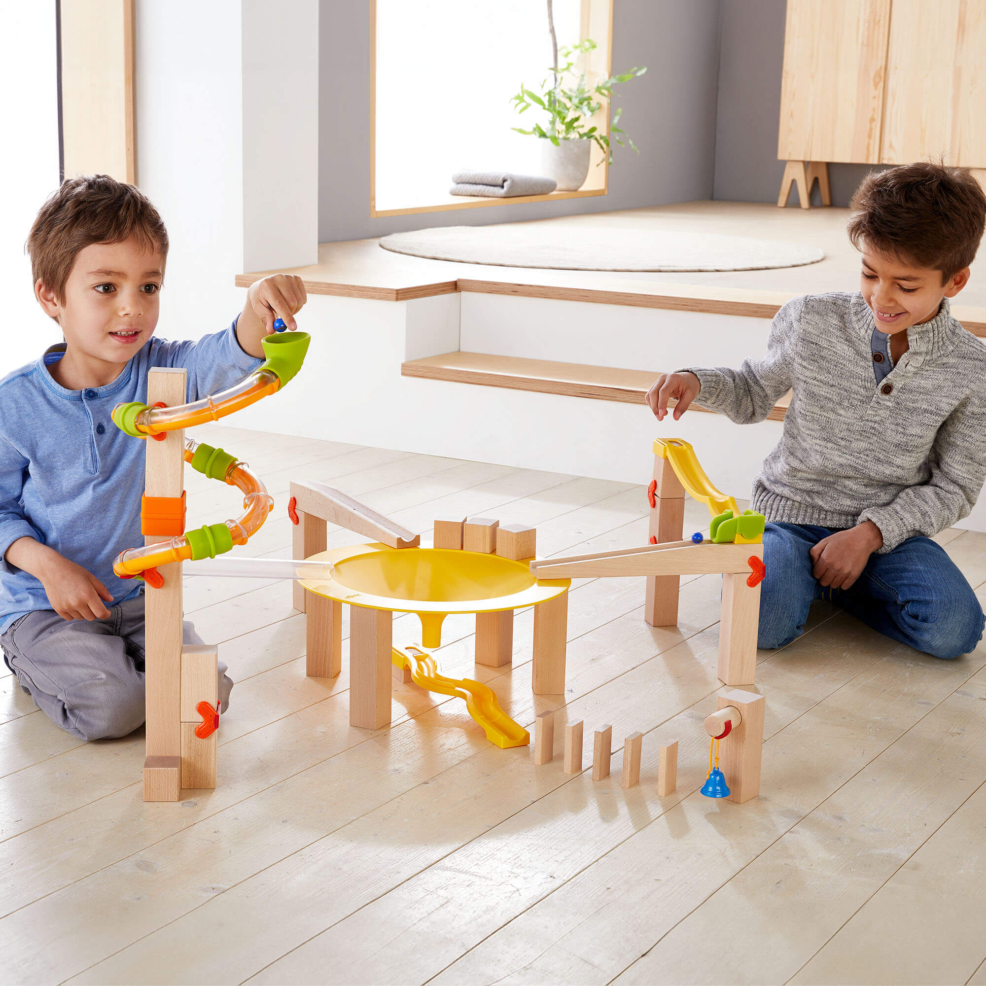 HABA Marble Run Funnel Jungle Starter Set for Fast Building Fun