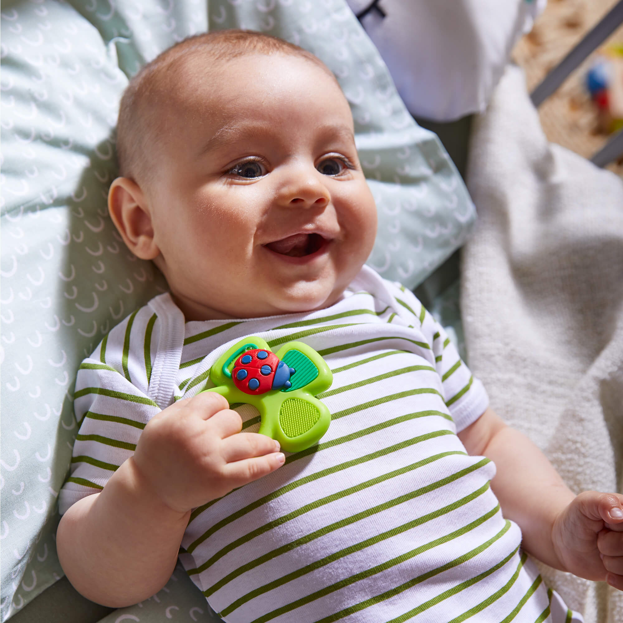 Shamrock Silicone Teether Grasping Toy for Teething Babies