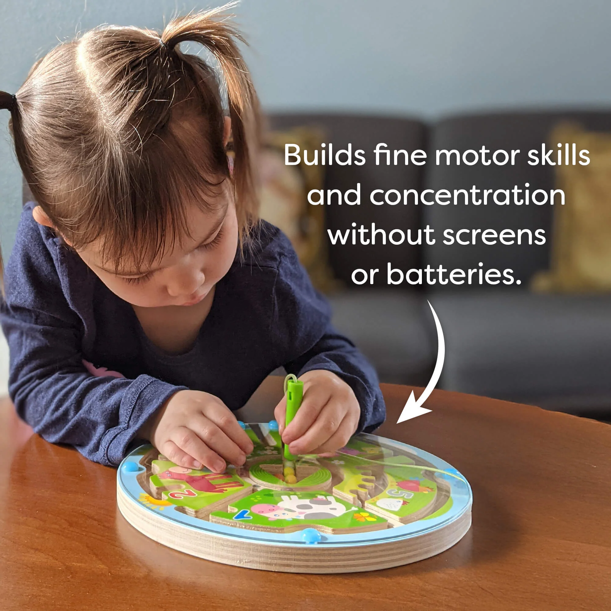 Number Maze Magnetic Game for Toddlers with Tethered Wand