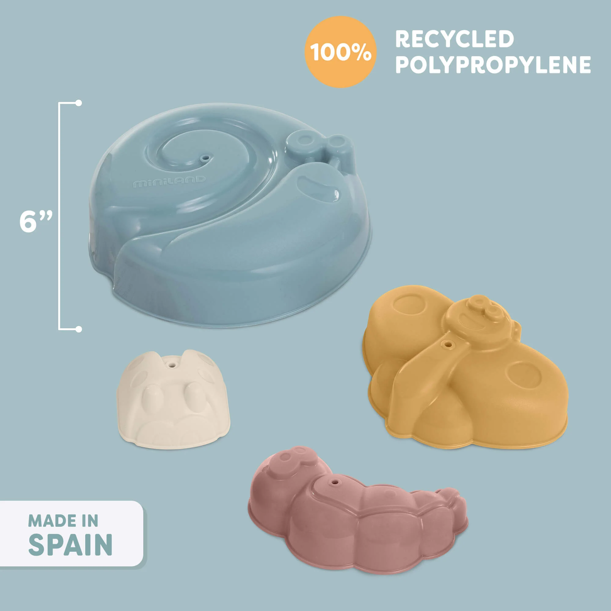 Miniland Eco Garden Critters Sand Molds Set of 4 for Kids