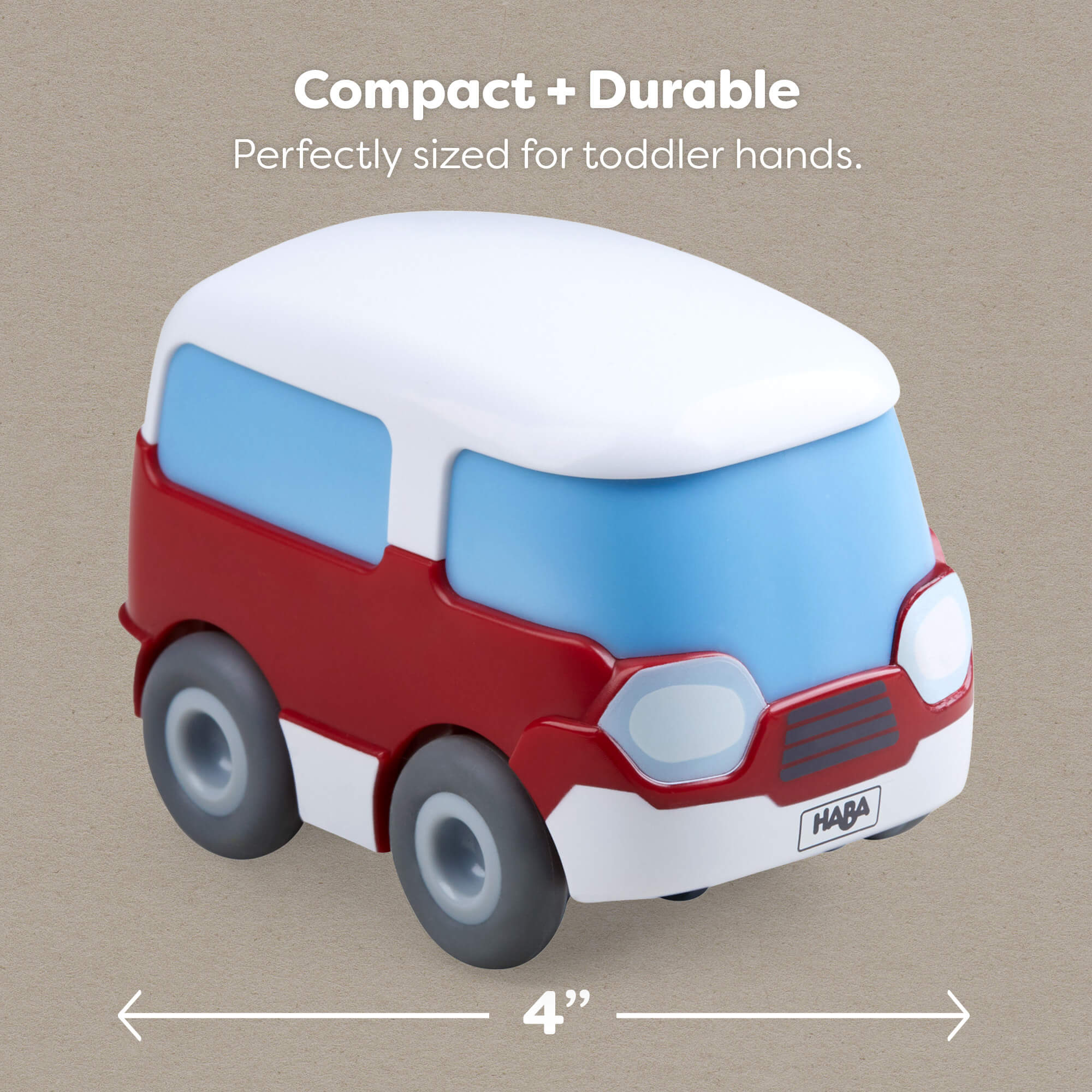 HABA Kullerbü Red Mini Bus with Momentum Motor for Toddlers