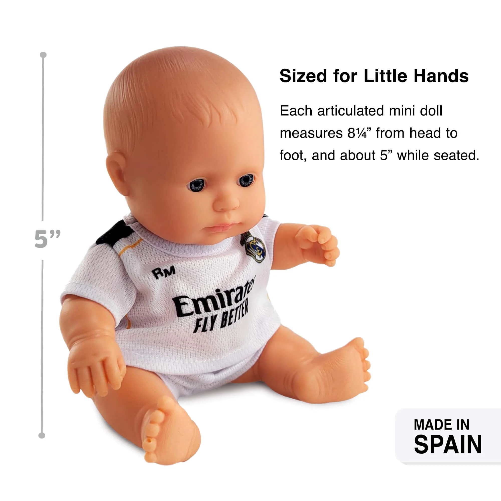 Miniland Real Madrid Soccer Boy Doll in Home Kit