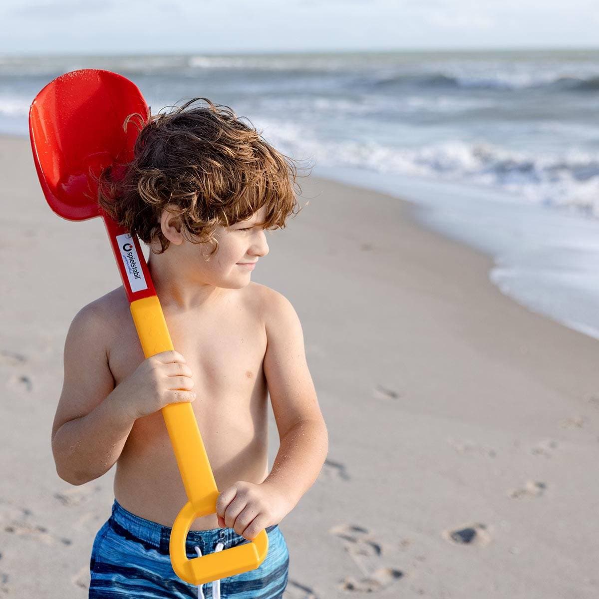 Spielstabil Children's Long Handled Heavy Duty Beach Shovel for Sand and Snow
