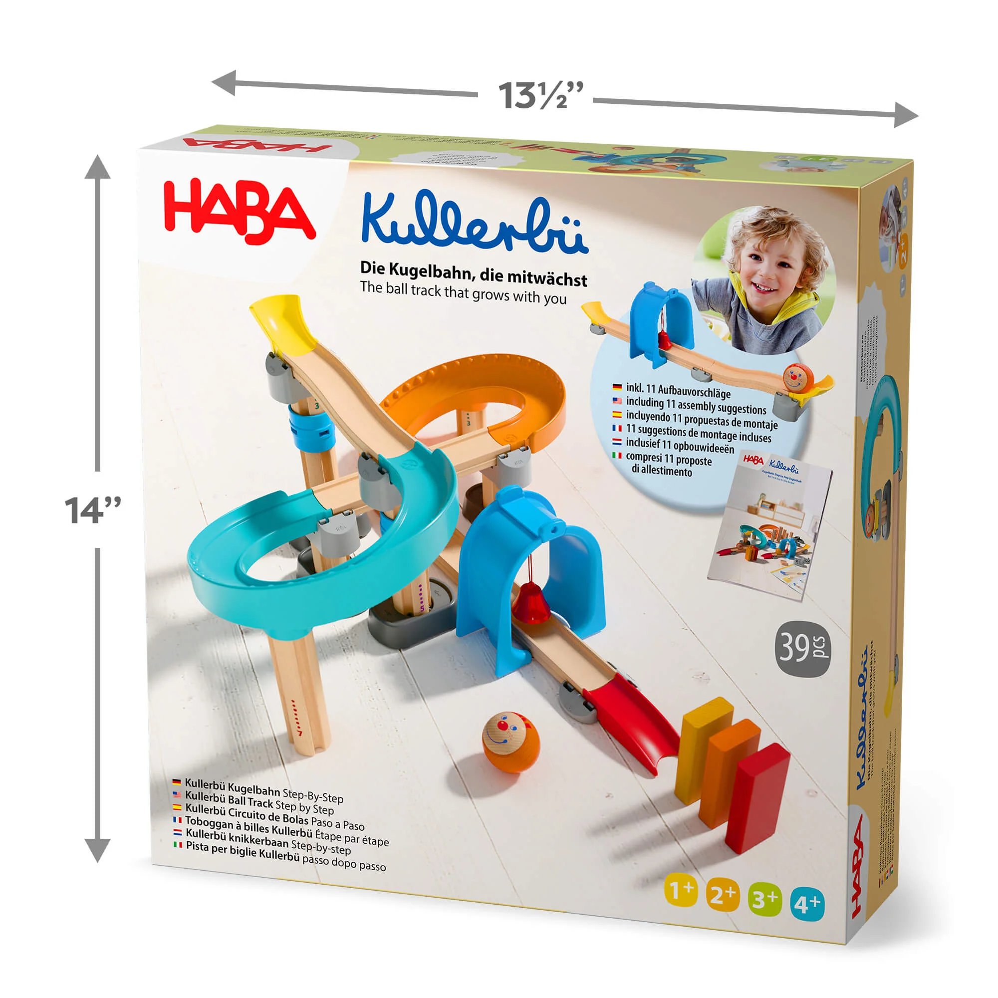 Kullerbu Colorful Curves Build & Grow 39-Piece Ball Track Set