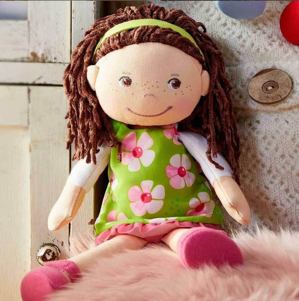 Coco 12" Soft Doll with Green Floral Dress from HABA