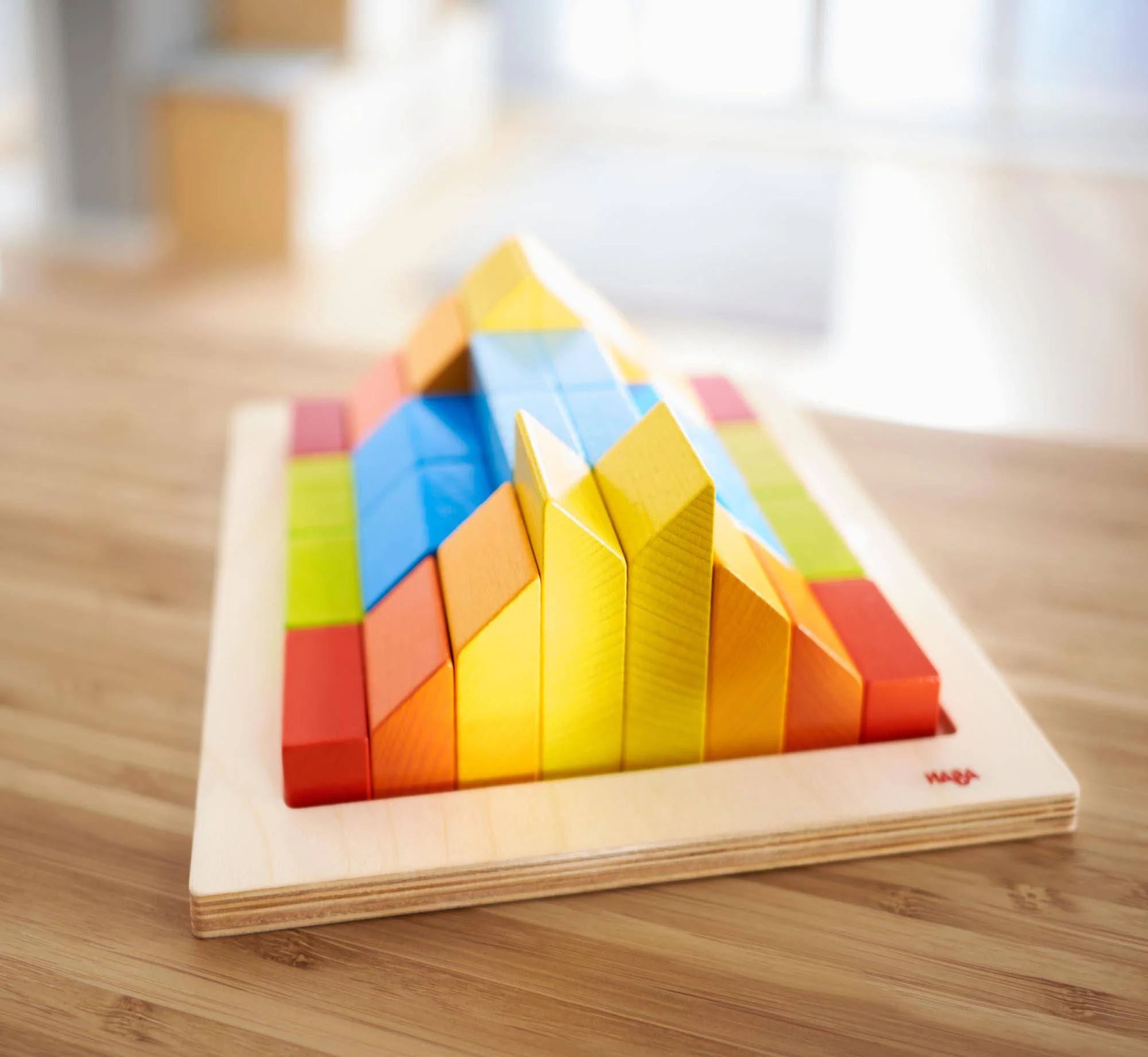 Creative Stones 3D Wooden Arranging Blocks Game with Template Cards