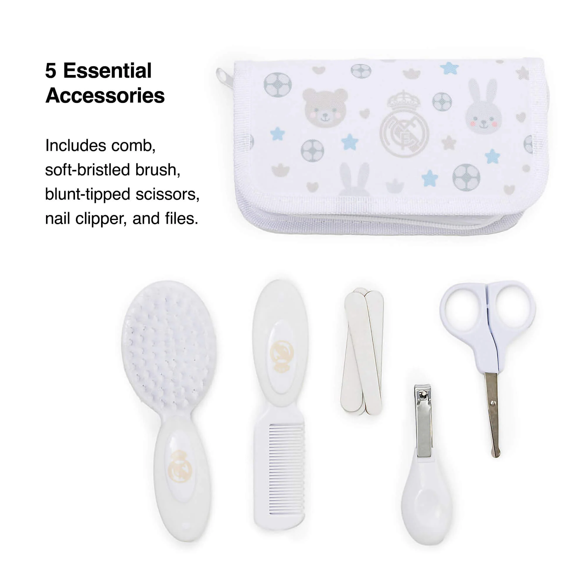 Miniland Real Madrid Baby Care Kit 5-Piece Newborn Grooming Set