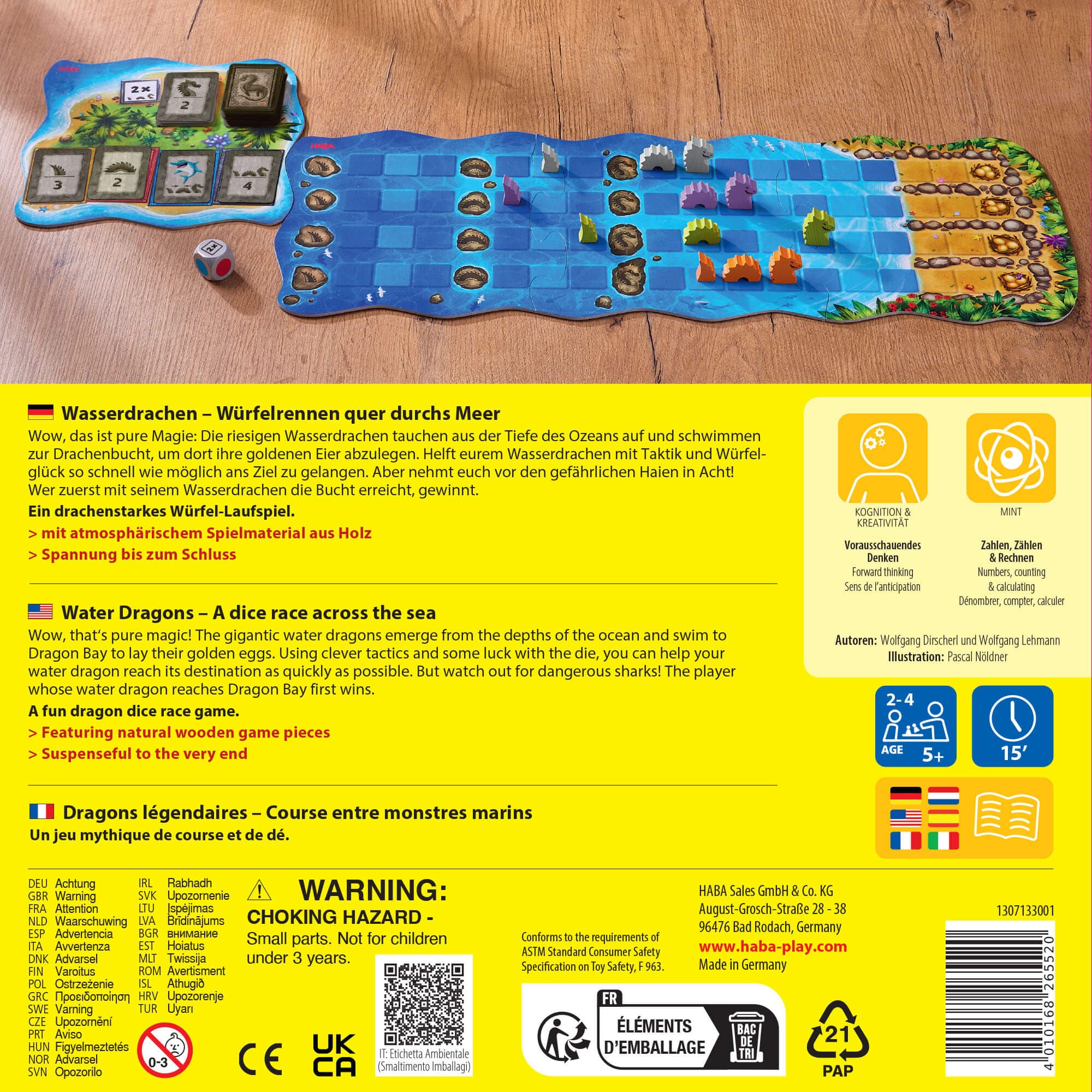 Water Dragons Family Dice Race Board Game for Ages 5 and Up