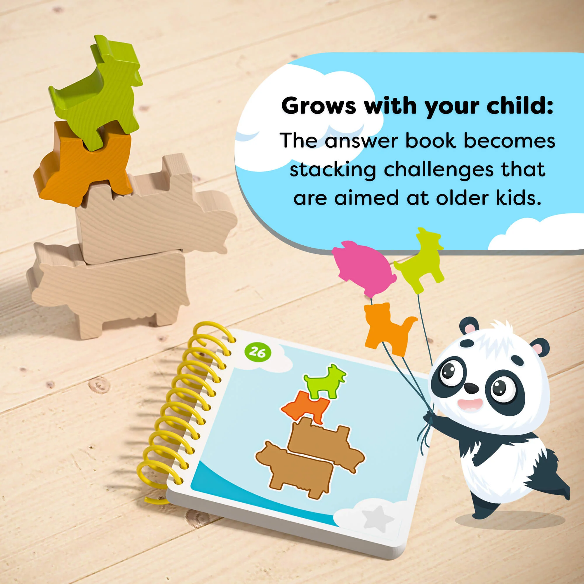 Logic GAMES Bao's Cloudland Wooden Puzzle and Stacking Game