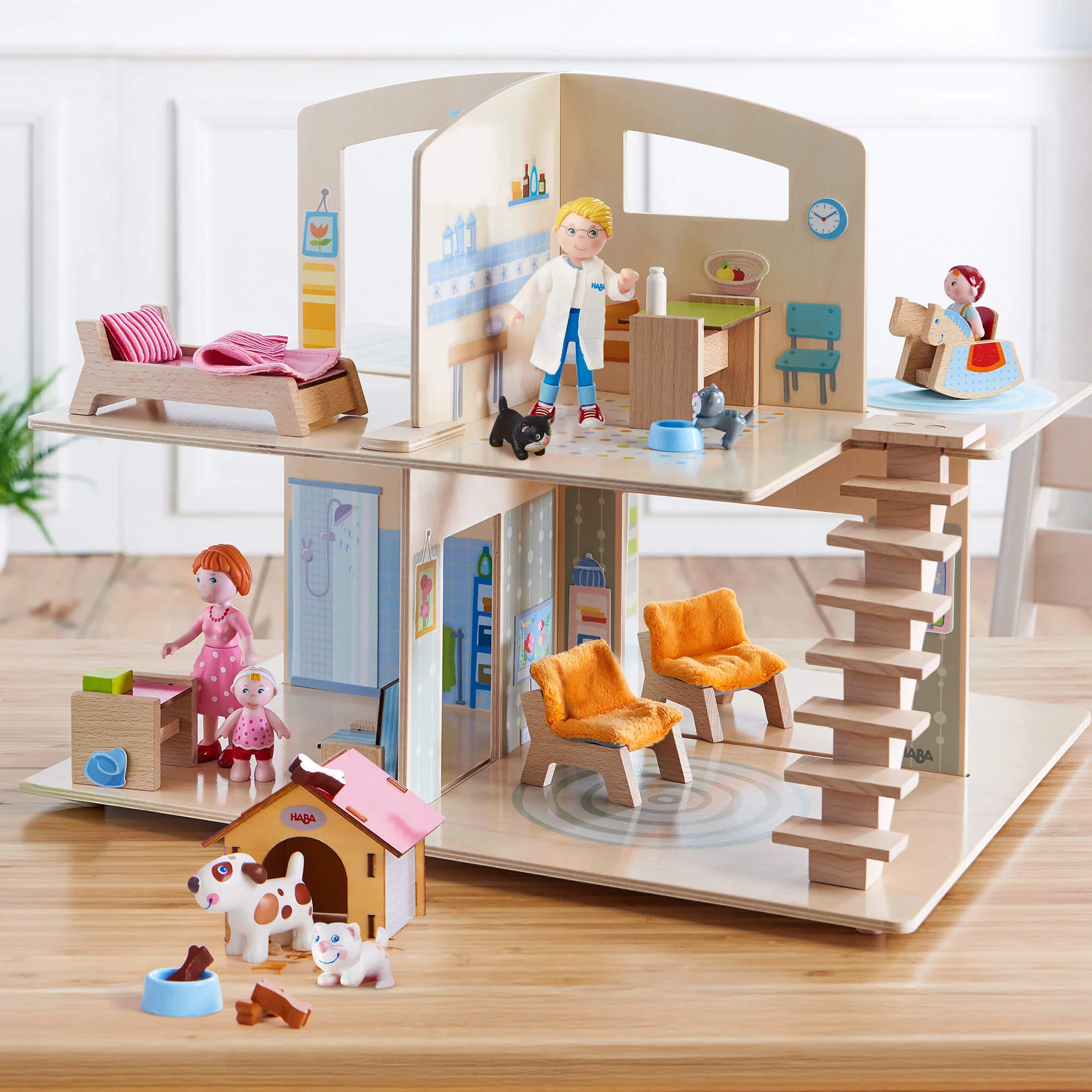 Little Friends Family Fun Dollhouse Bundle with 8 Rooms and Furniture