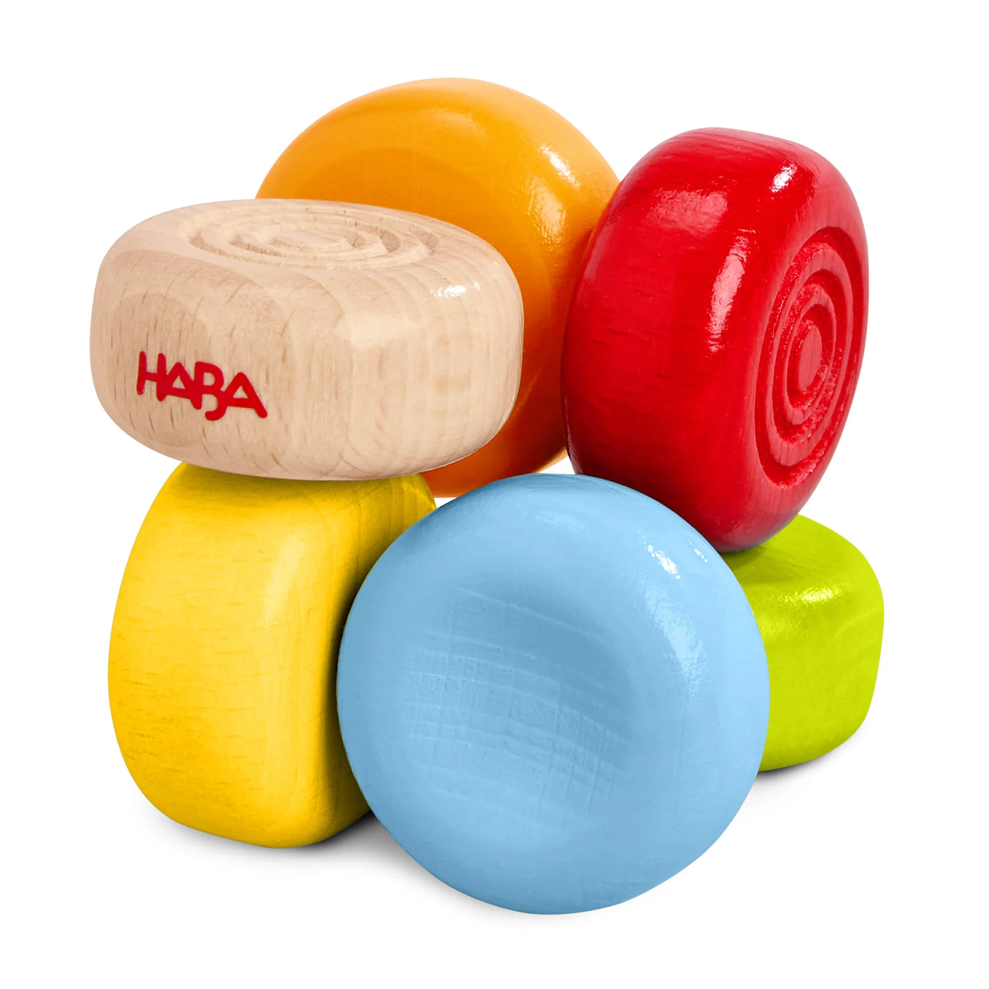 Color Drops Wooden Grasping and Teething Toy for Babies 6 Months and Up