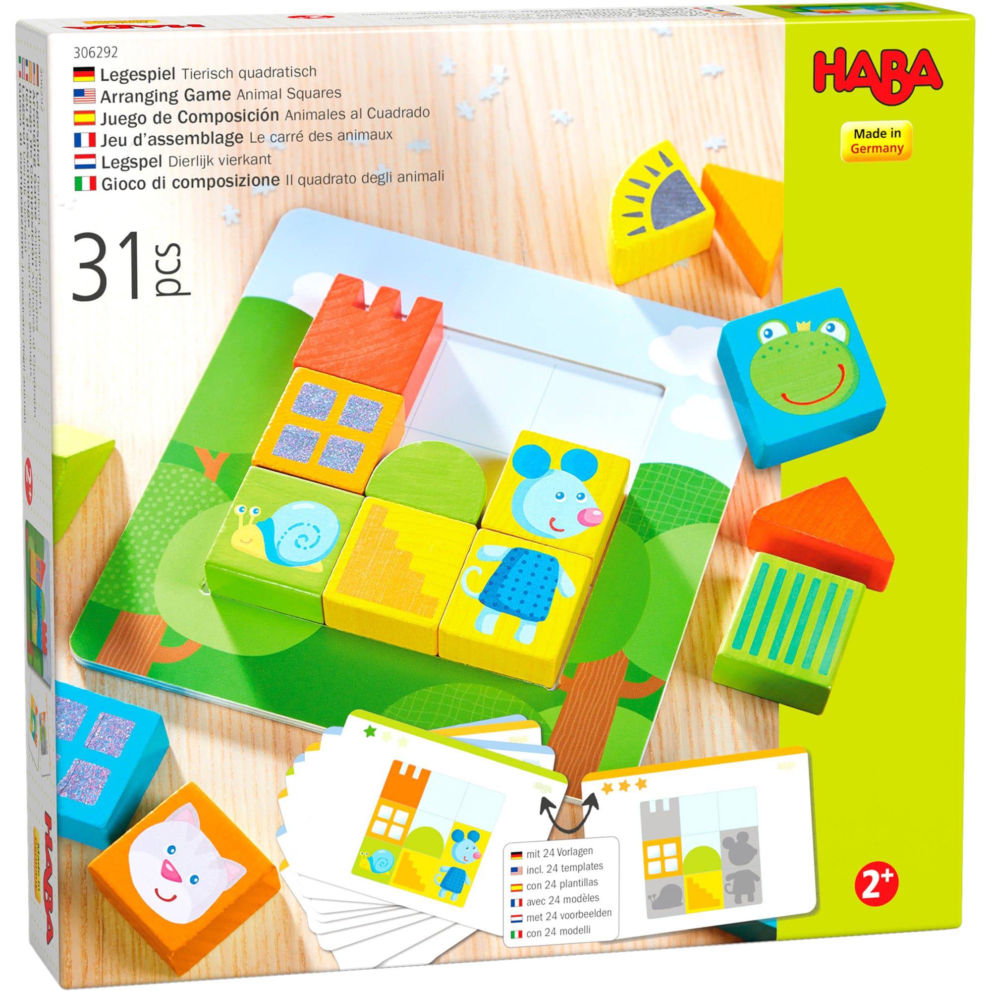 Animal Squares Arranging Game with Frog, Cat and Mouse
