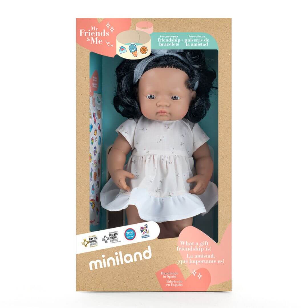 Miniland My Friends & Me 15" Hispanic Girl Doll for Inclusive Play