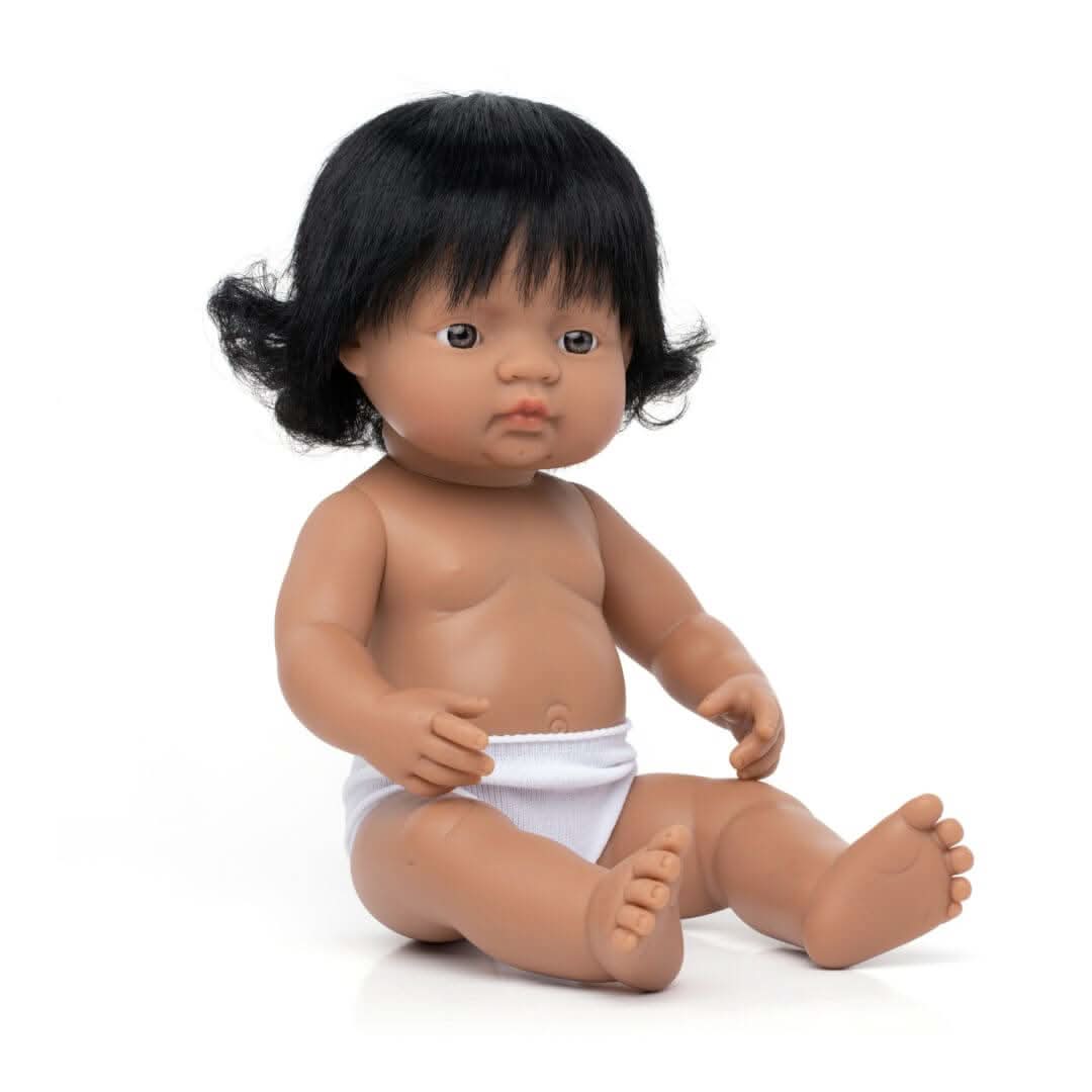 Miniland 仿真女孩娃娃 15 Inch 软乙烯基幼儿娃娃