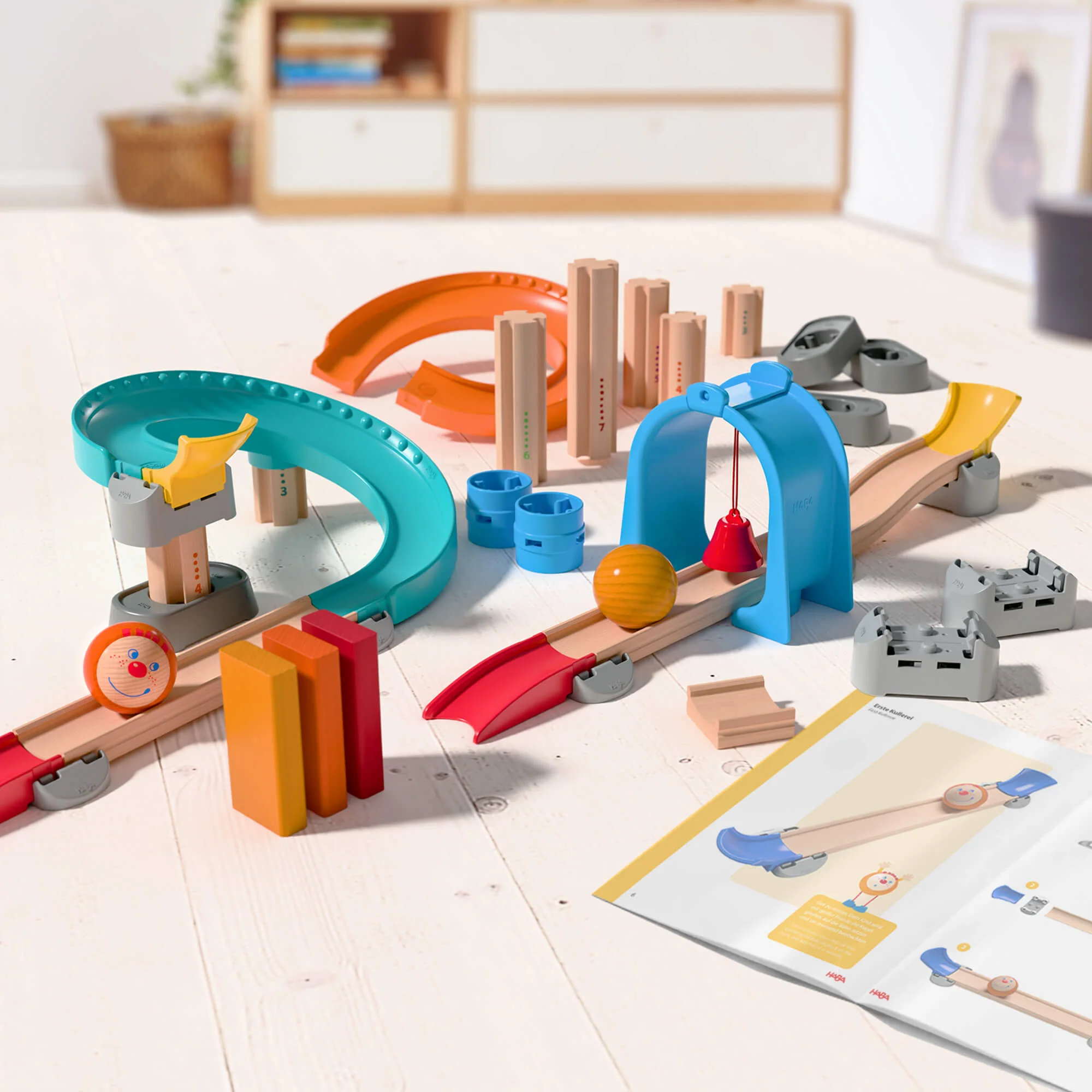 Kullerbu Colorful Curves Build & Grow 39-Piece Ball Track Set
