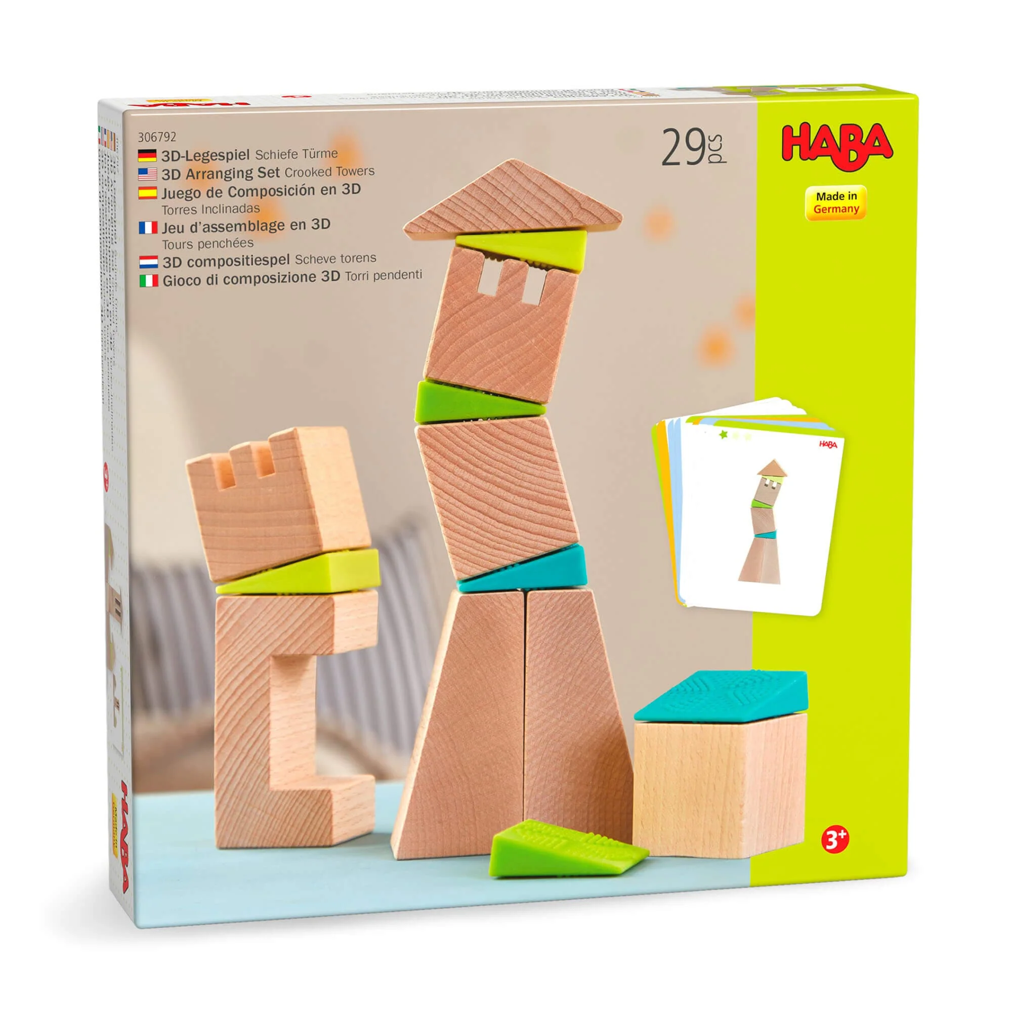 Crooked Towers Wooden Blocks 3D Building Set for Kids