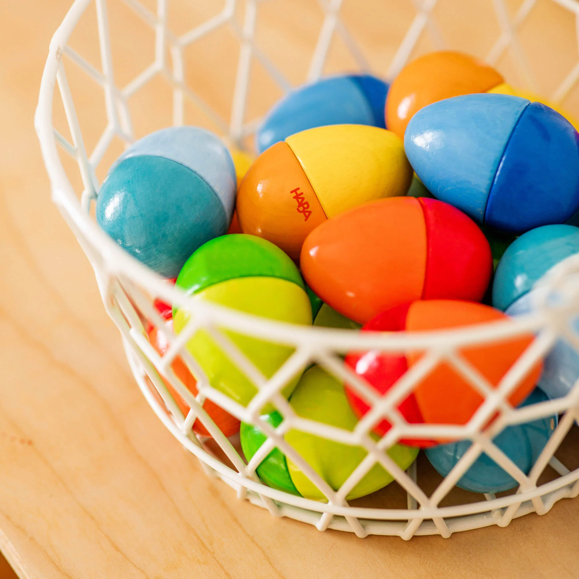 HABA Fun with Sounds Wooden Eggs Sensory Toy Set of Five