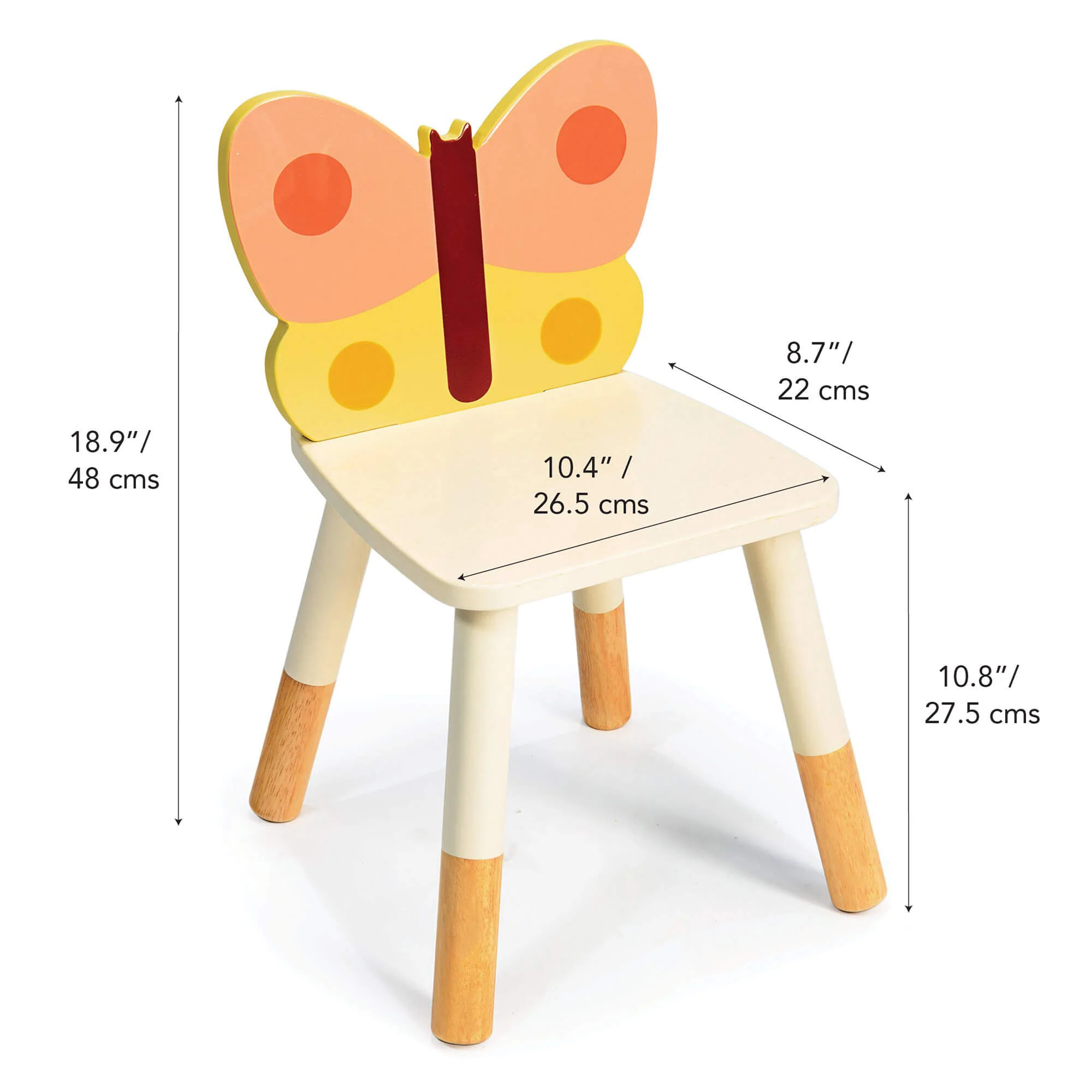 Mentari Toys 蝴蝶儿童椅（橡胶木框架）