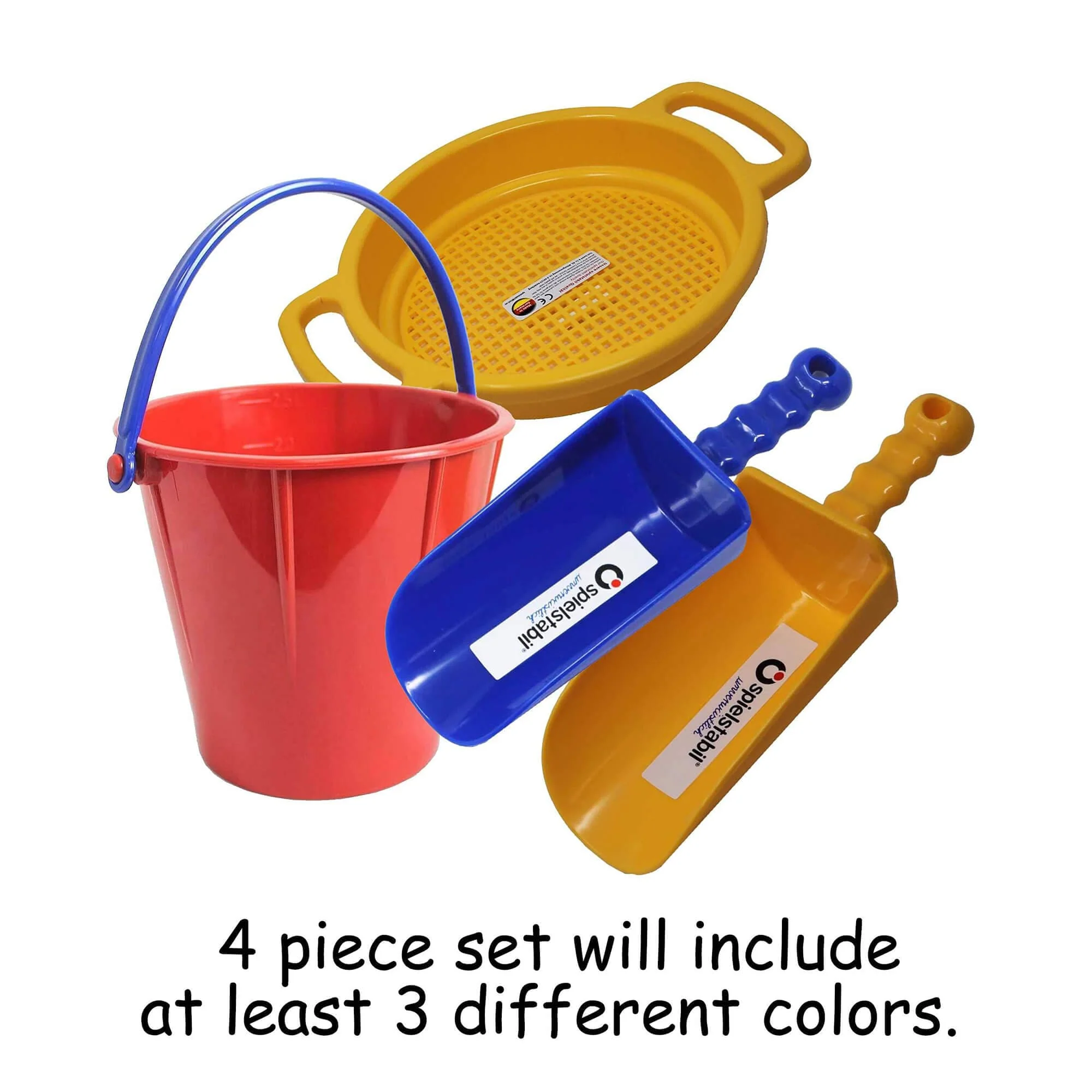 Spielstabil Sand Toys Bundle with Bucket, Scoops and Sieve