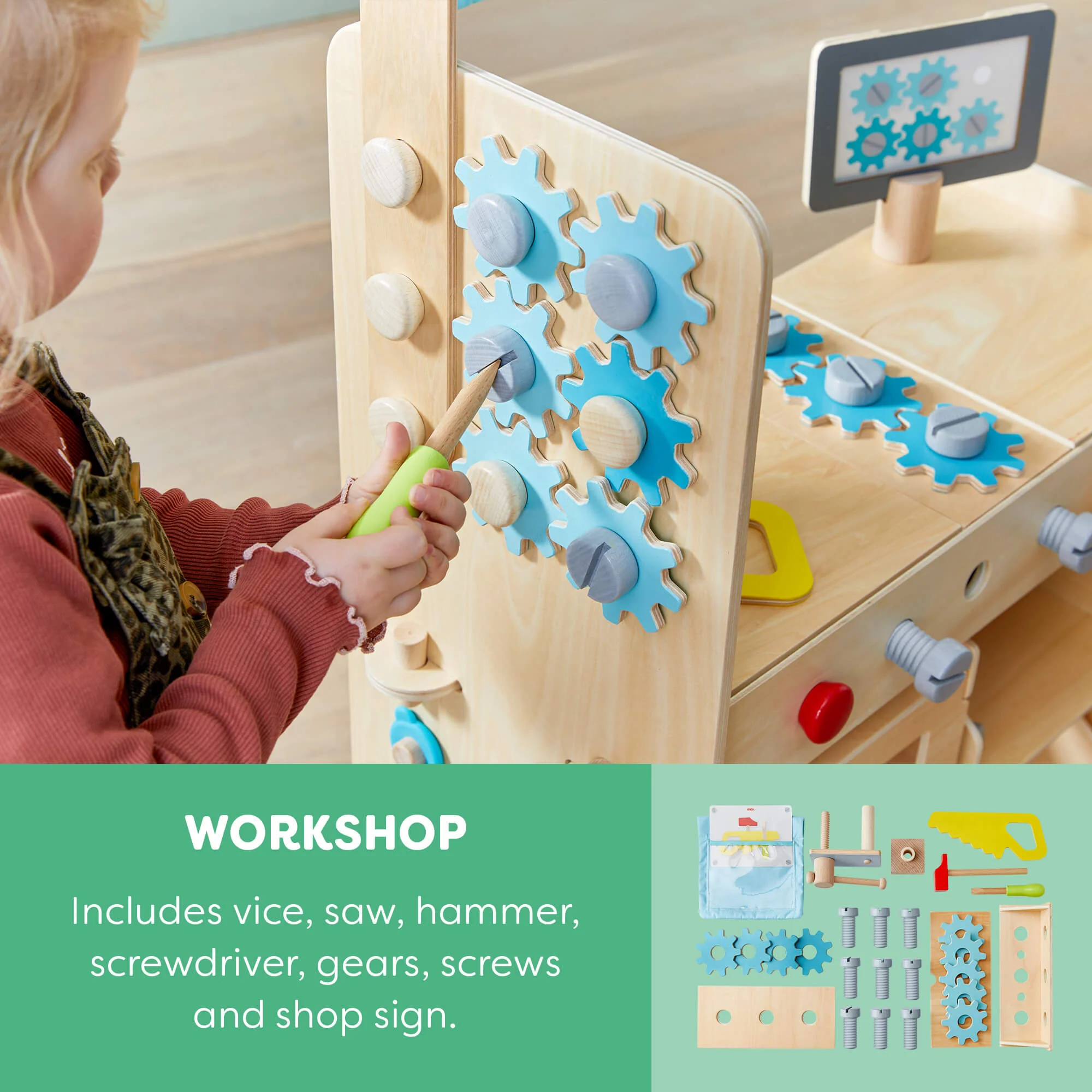Creative Play 3 in 1 – Play Kitchen, Store & Workshop