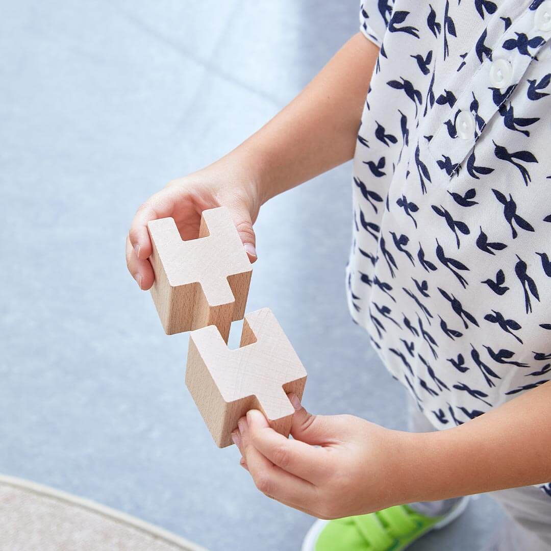 Interlocking Wooden Beech Blocks Construction Set for Curves and Arches