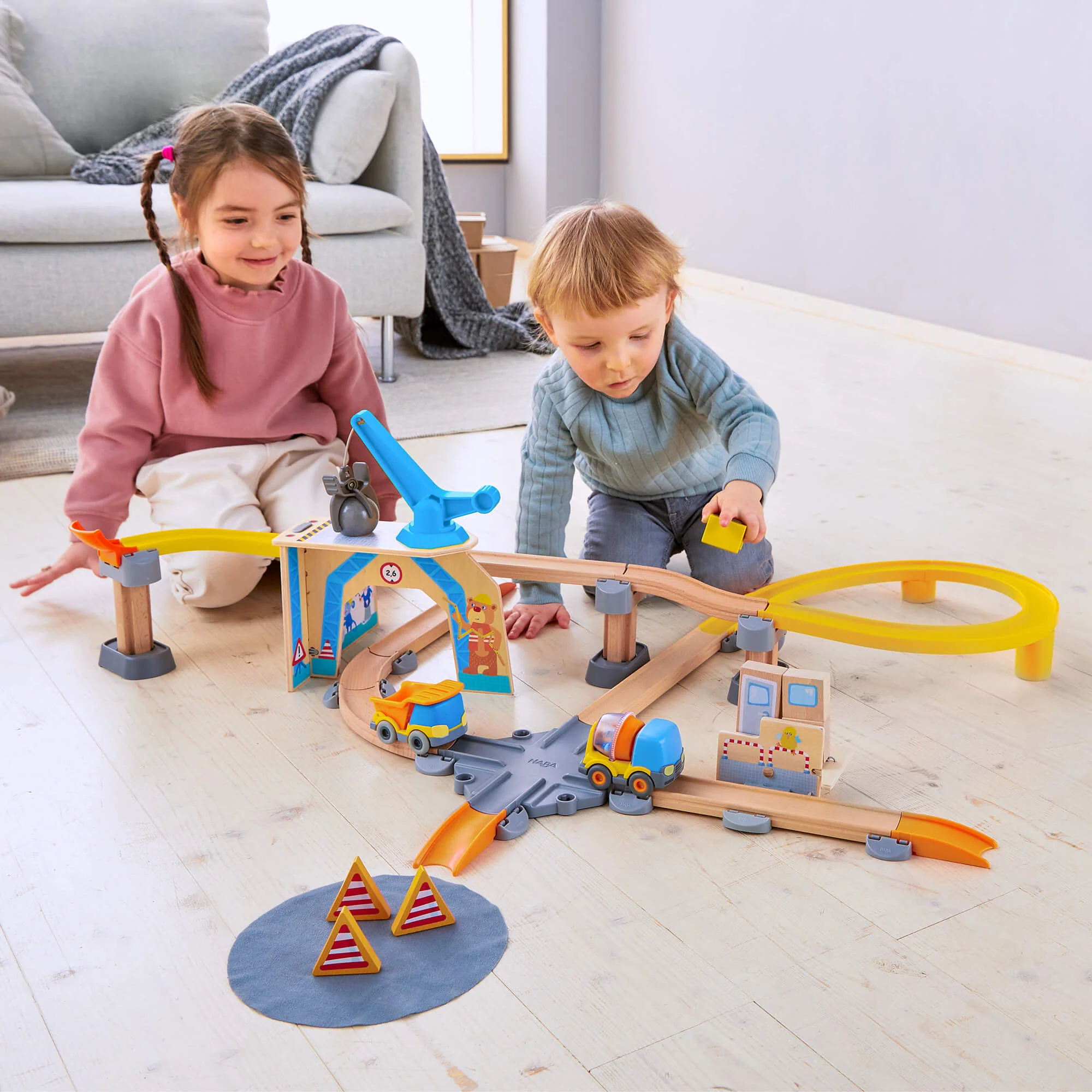 Kullerbü Construction Zone Play Track Set for Little Builders