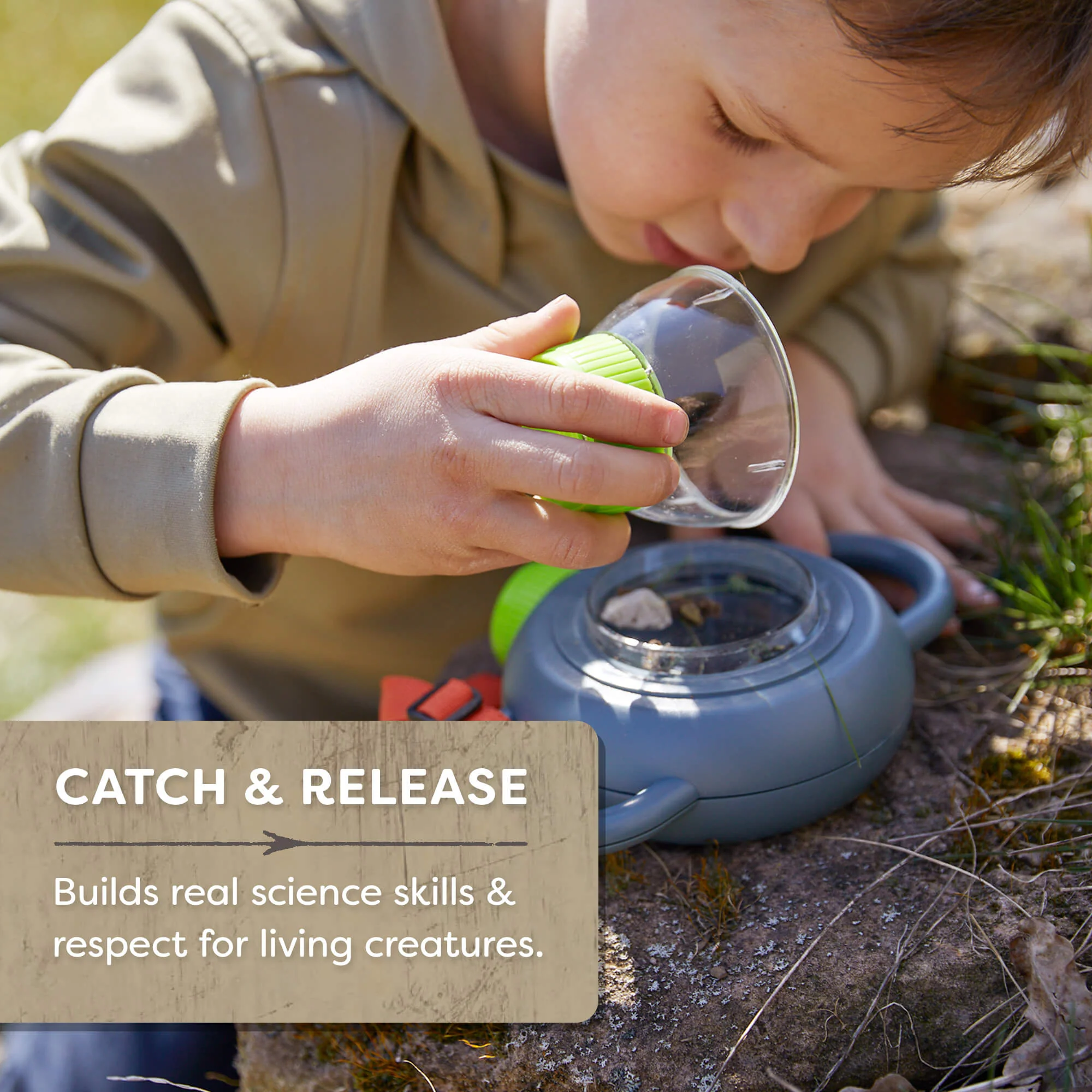 Terra Kids Exploration Magnifier with Carabiner Clip and Mirror