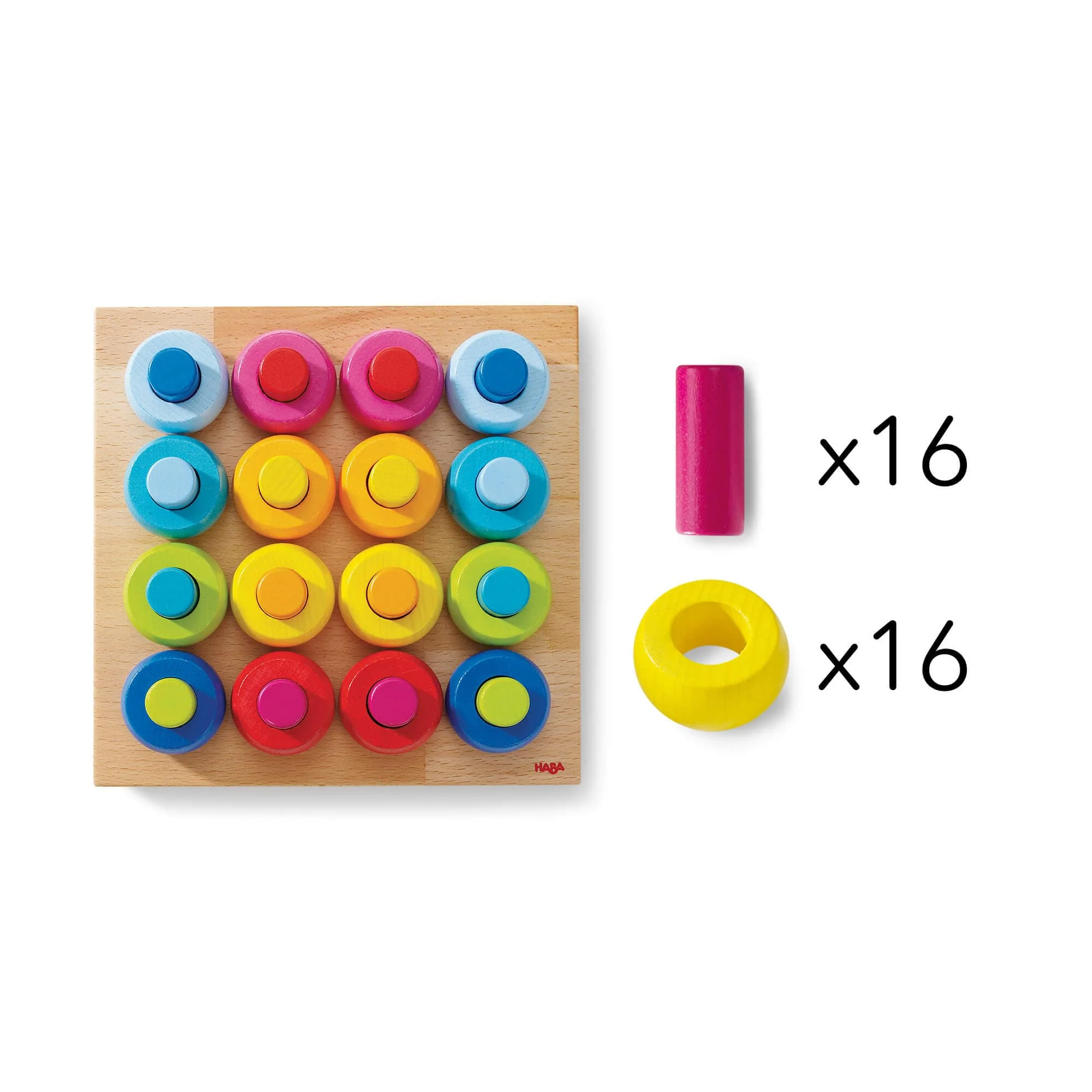 Rainbow Whirls Wooden Sorting and Stacking Game for Toddlers