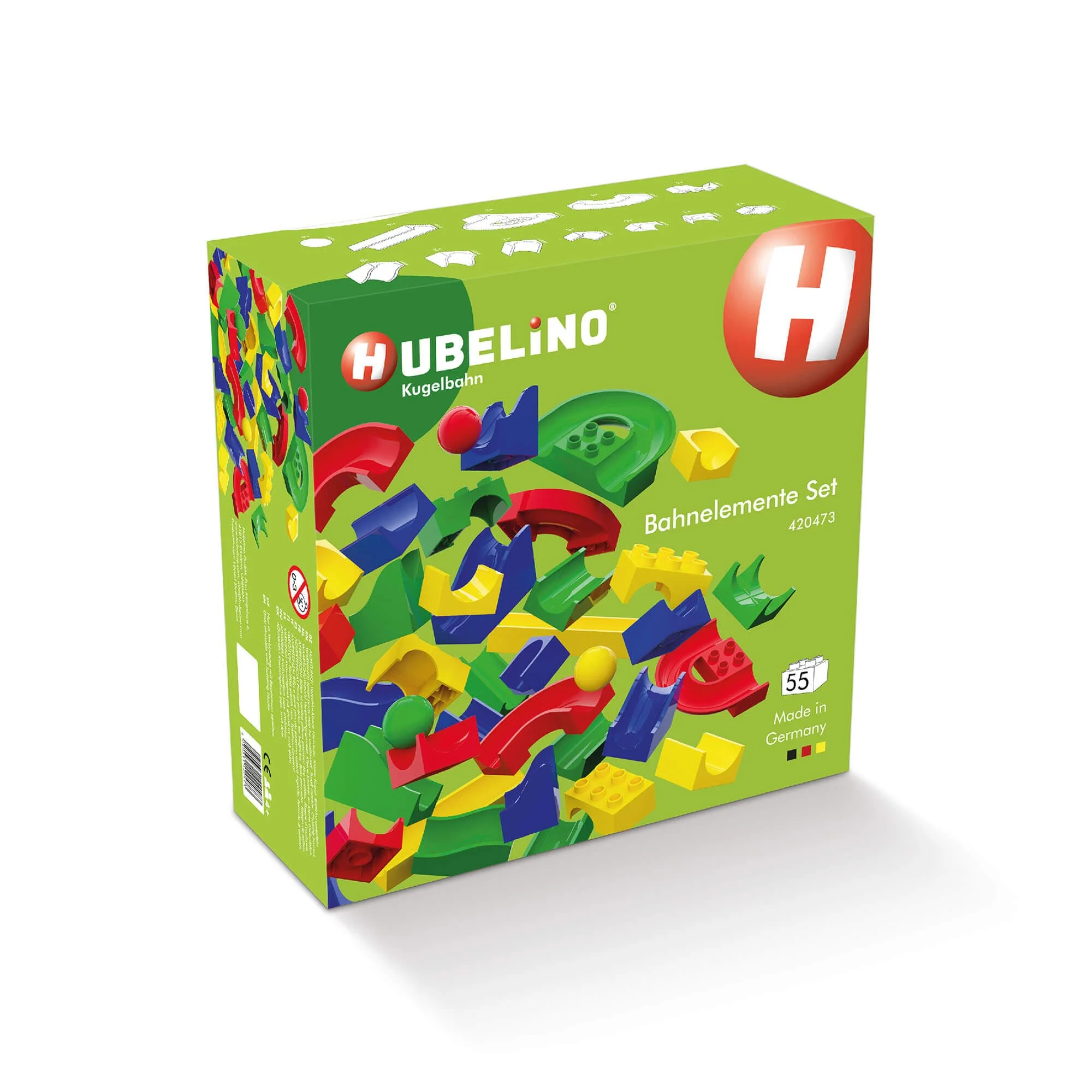 Hubelino 55-Piece Run Elements Set for Standard Building Blocks