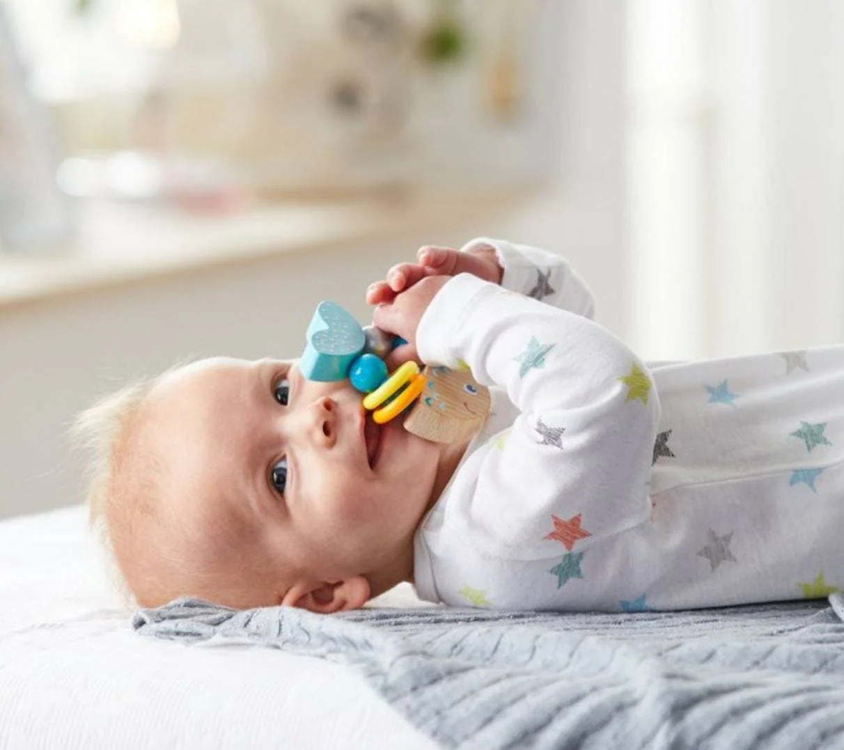 Rattlefish Wooden Baby Rattle Clutching Toy from Germany