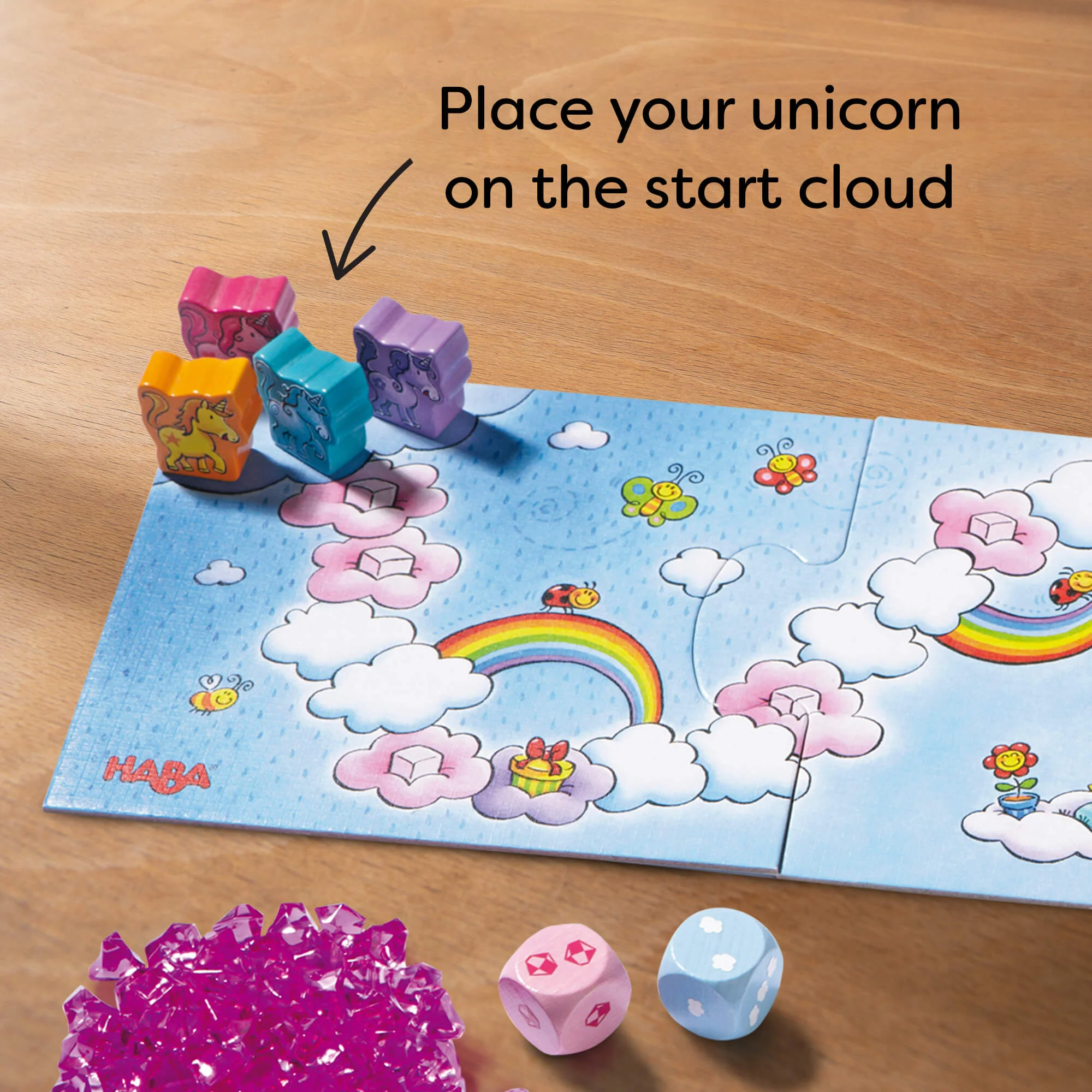 Unicorn Glitterluck Cloud Crystals Game for 2-4 Players
