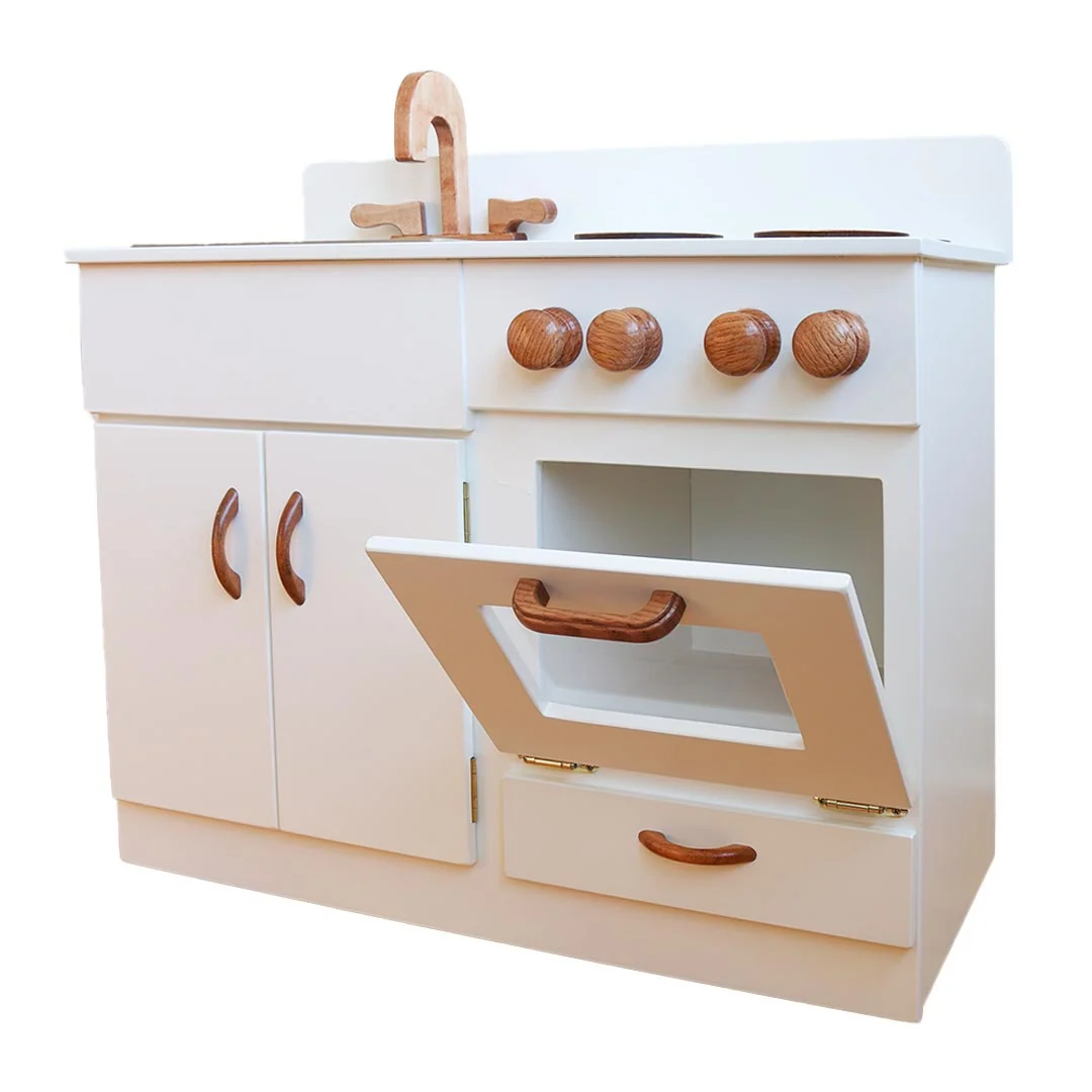 Classic Wooden Play Kitchen in White from Bella Luna Toys