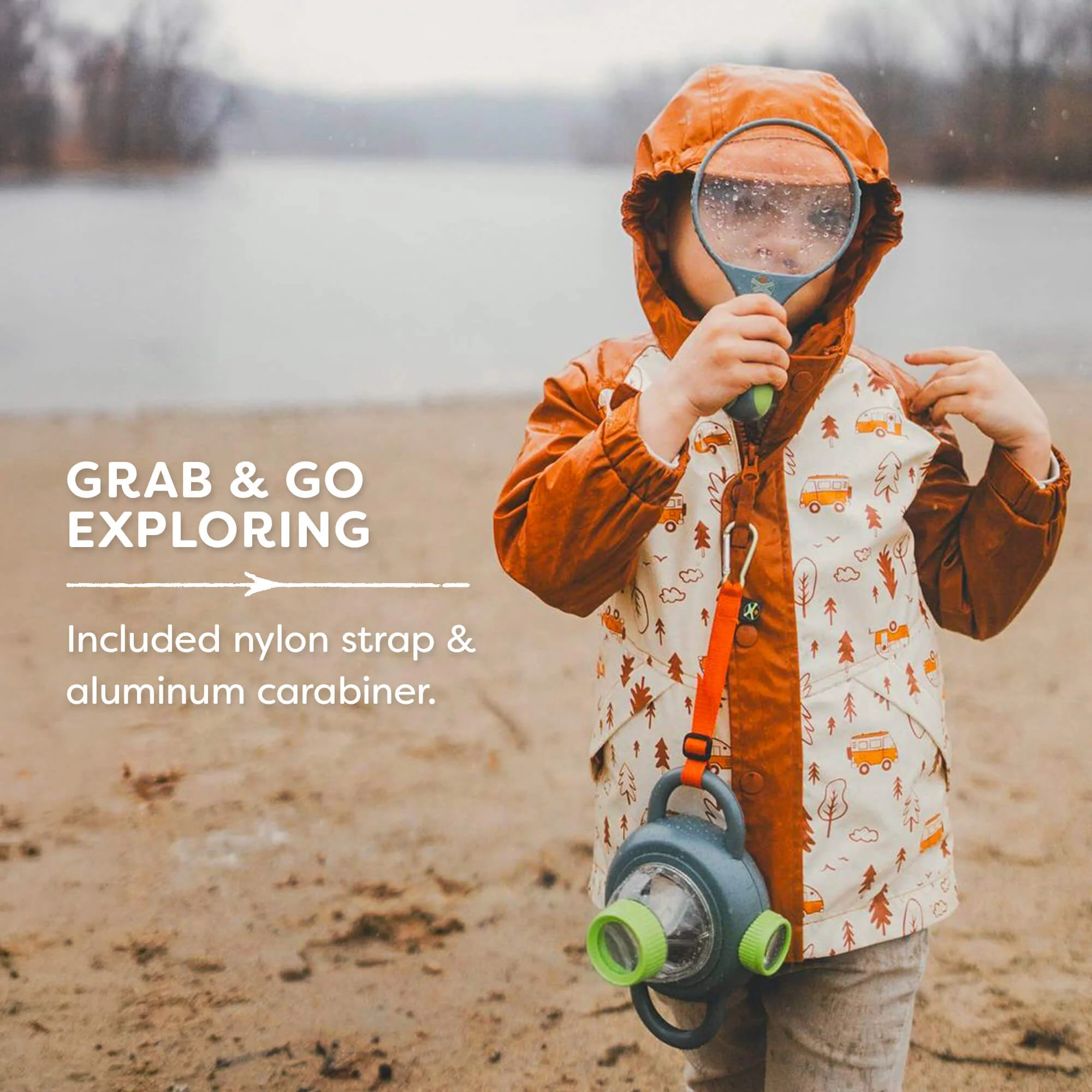 Terra Kids Exploration Magnifier with Carabiner Clip and Mirror