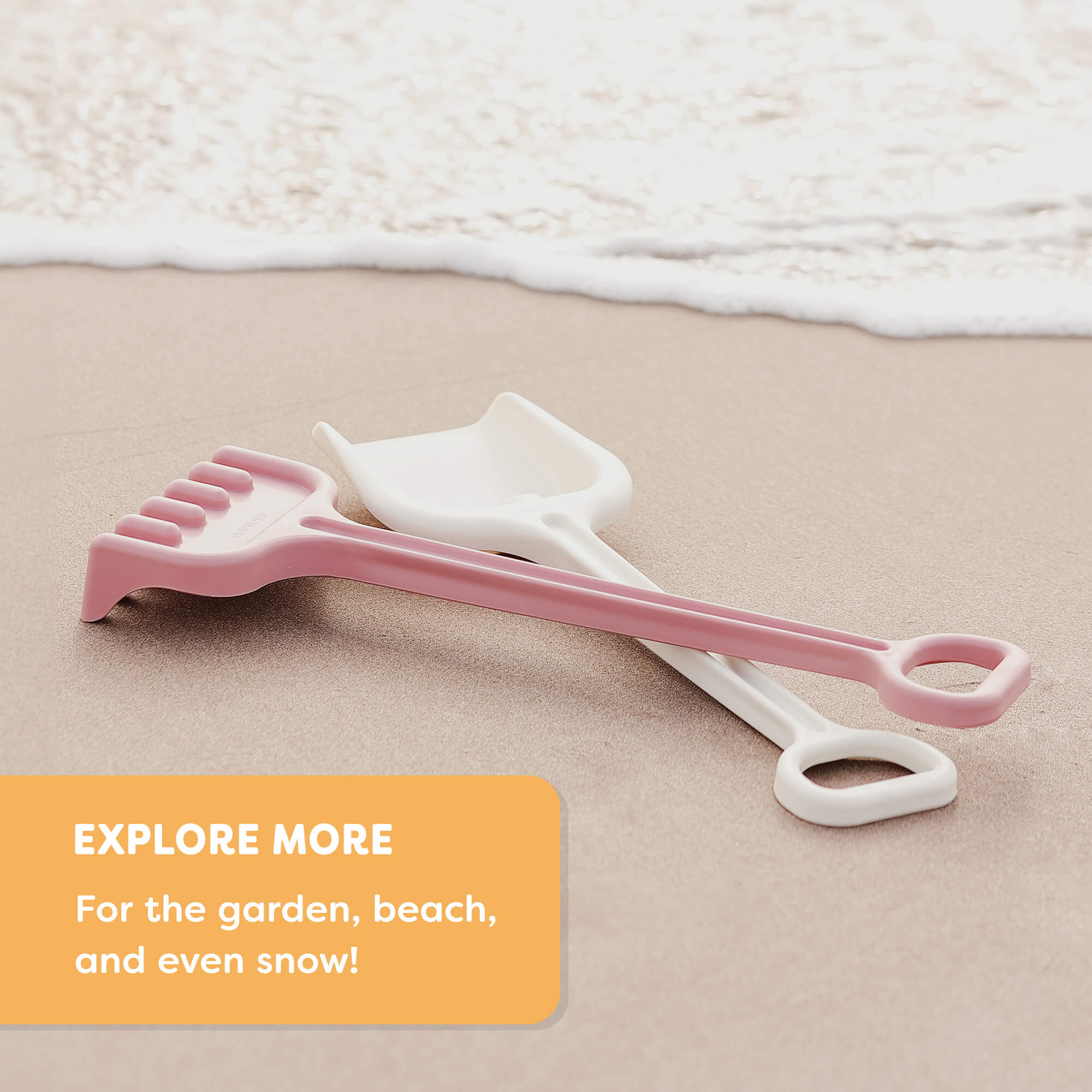 Miniland ECO Large Spade and Rake Set for Beach, Garden and Snow