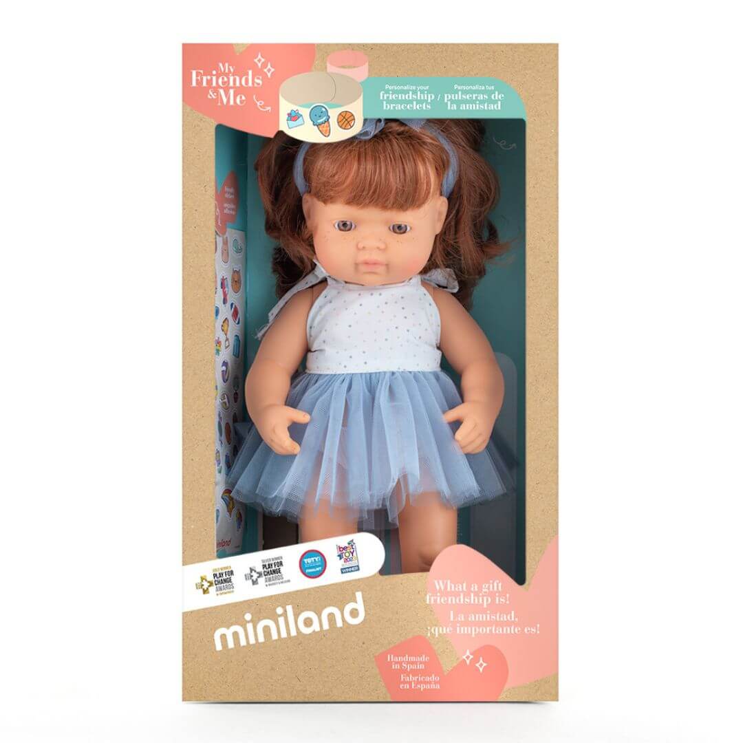 Miniland My Friends & Me 15" Doll with Red Hair, Girl