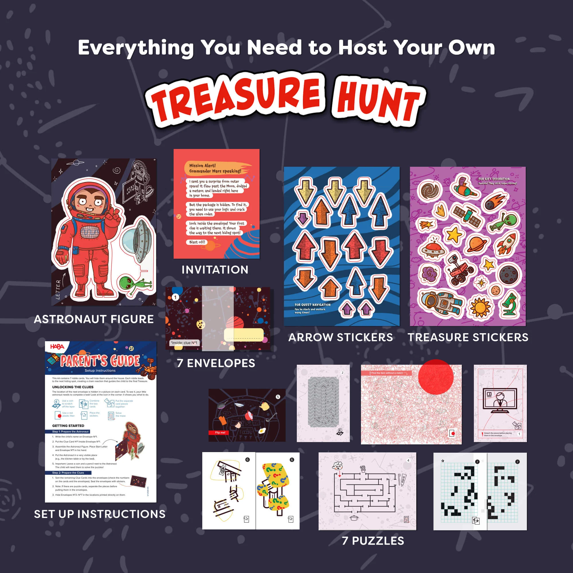 HABA Space Treasure Hunt Party Game for Ages 5+