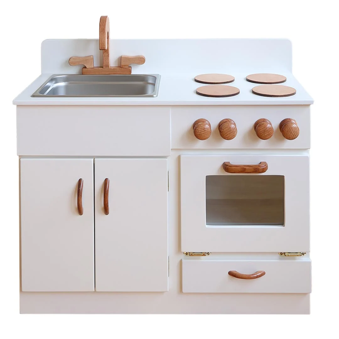 Classic Wooden Play Kitchen in White from Bella Luna Toys