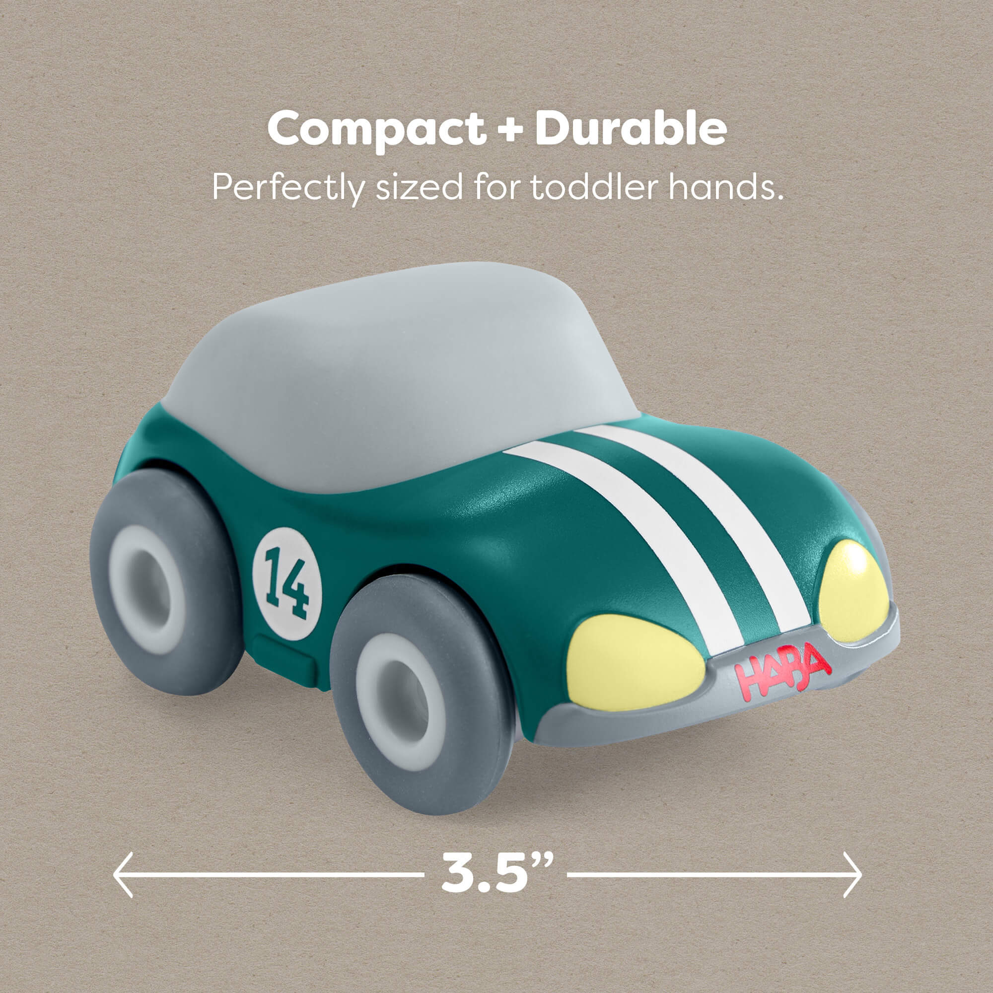 HABA Cars Green Speedster Racecar with Momentum Motor and Recycled Plastic