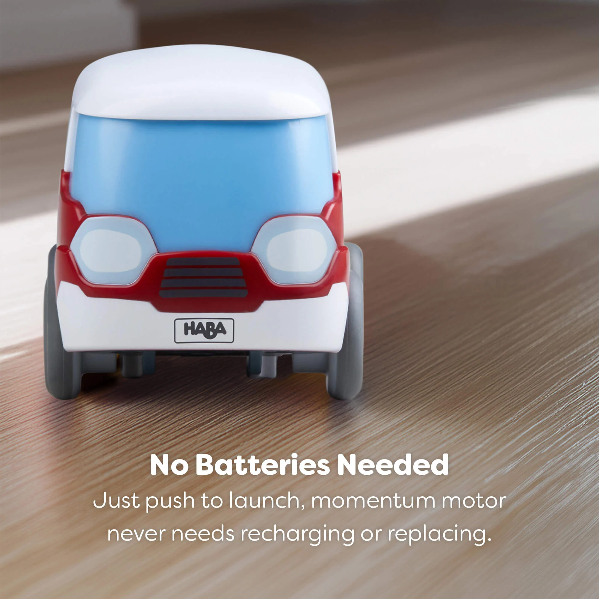 HABA Kullerbü Red Mini Bus with Momentum Motor for Toddlers