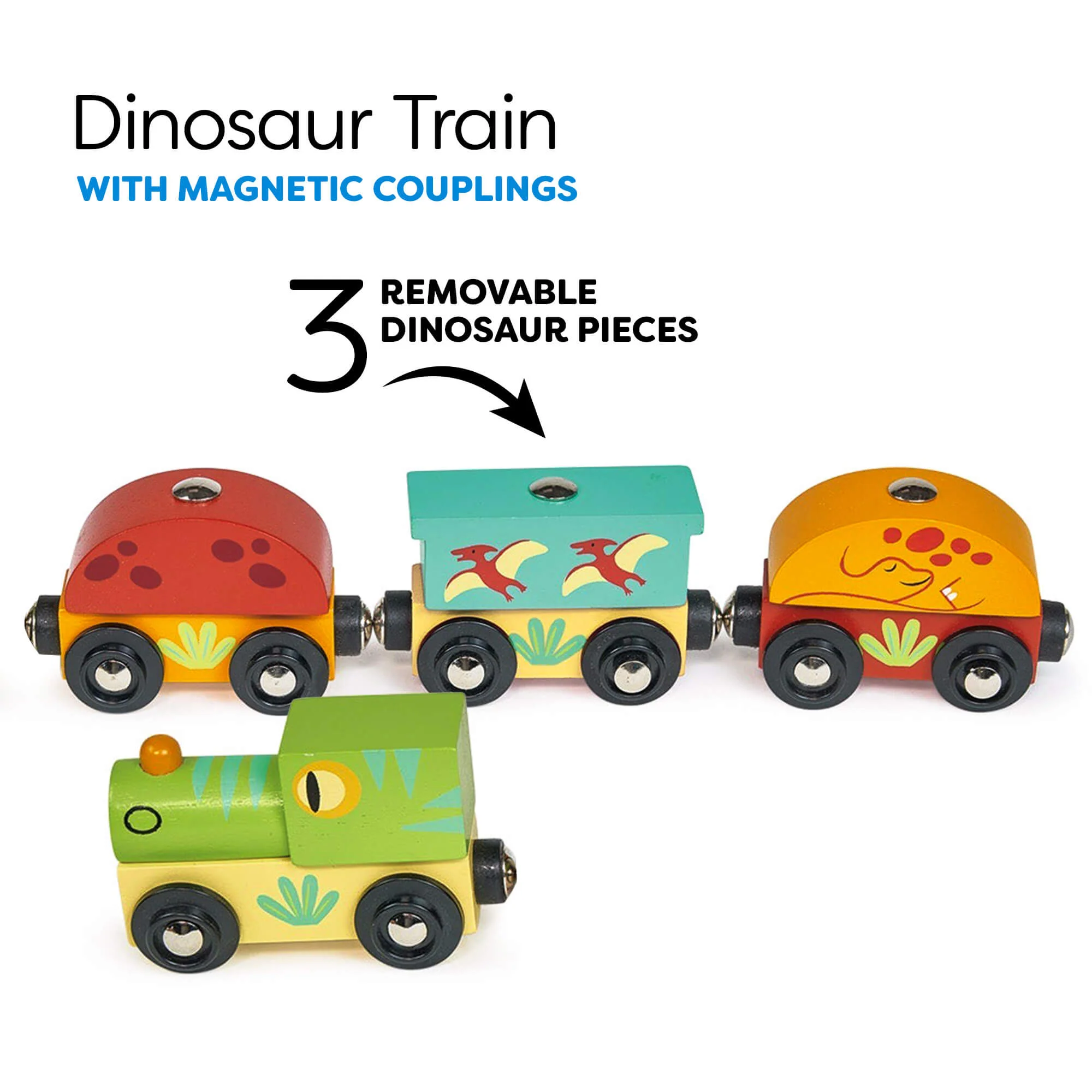 Mentari Adventure Wooden Trains Bundle with Space, Cargo and Dinosaur Trains
