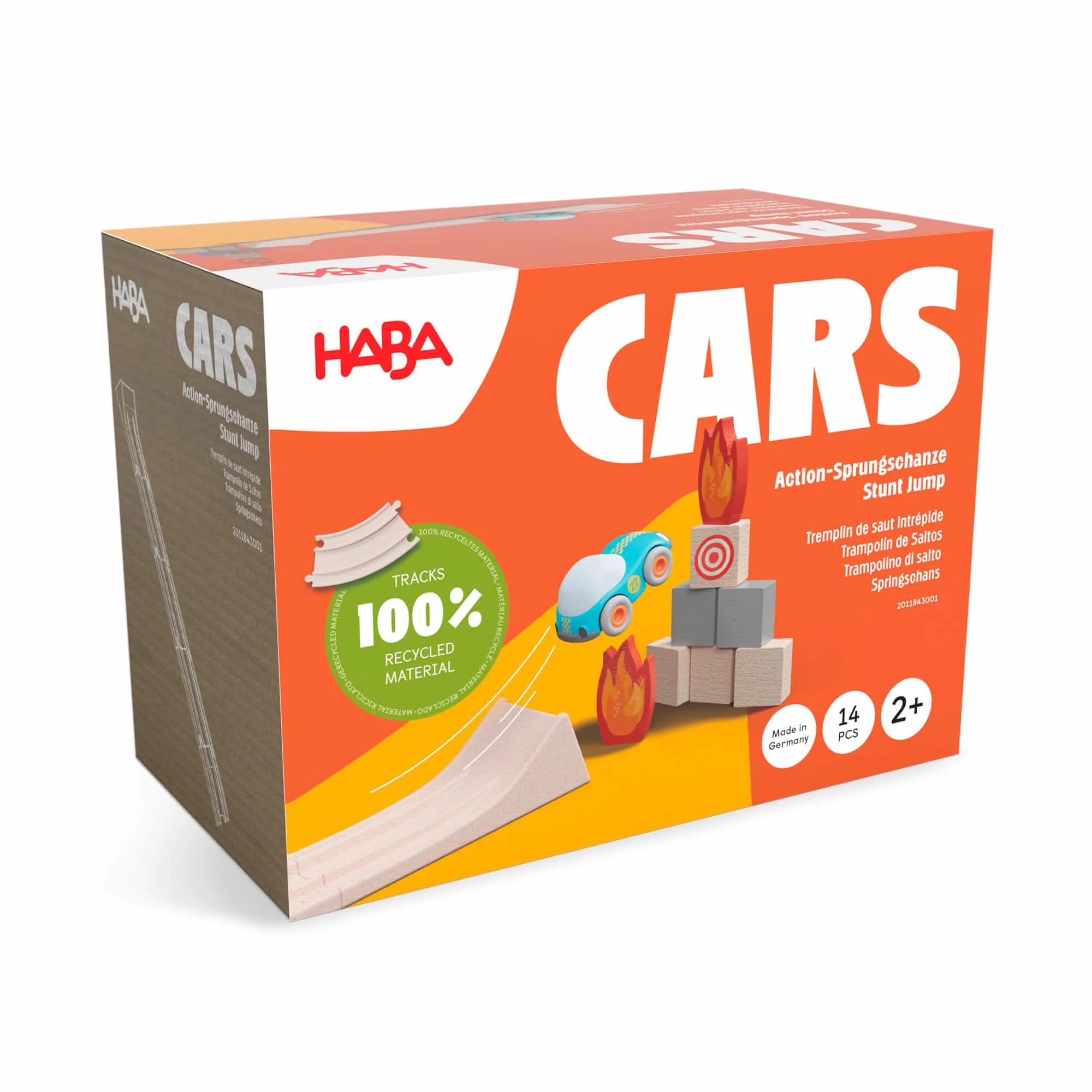 HABA Cars 特技跳跃套装，含坡道和飞轮车