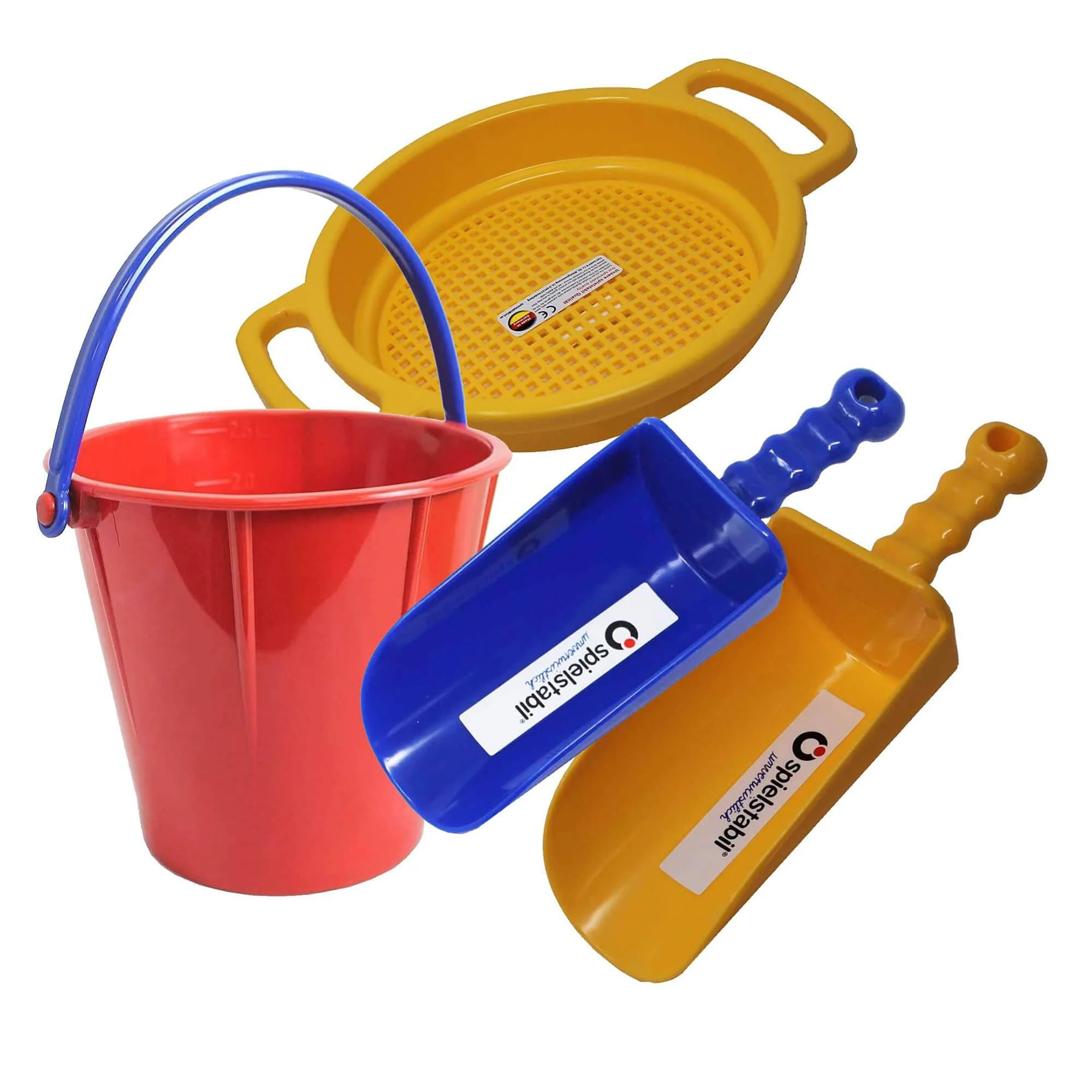 Spielstabil Sand Toys Bundle with Bucket, Scoops and Sieve