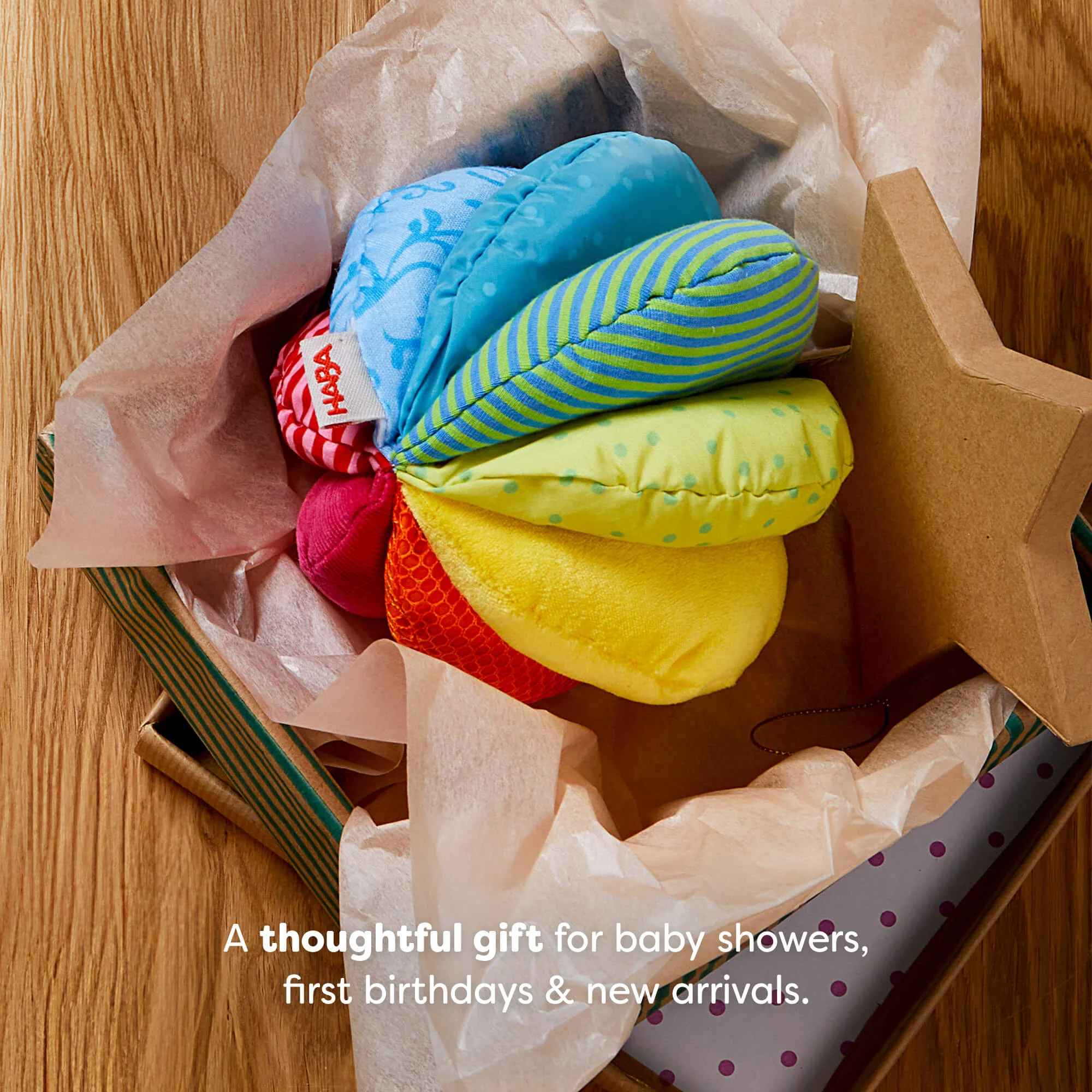 HABA Rainbow Fabric Baby Ball for Sensory Play and Early Motor Skills