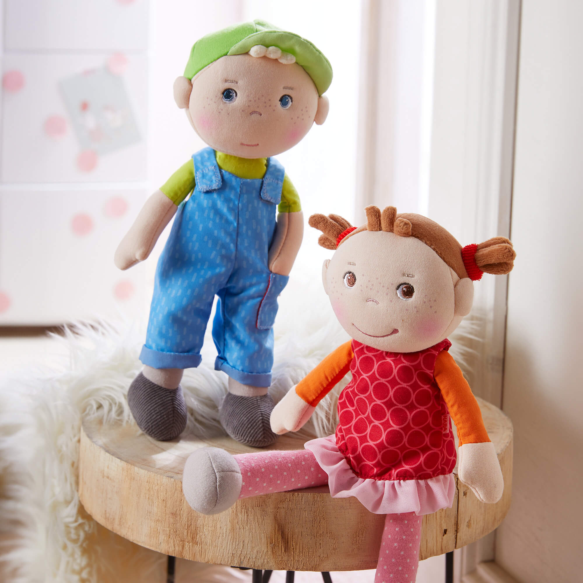 Snug Up Doll Till Soft Boy Doll in Blue Overalls for Toddlers