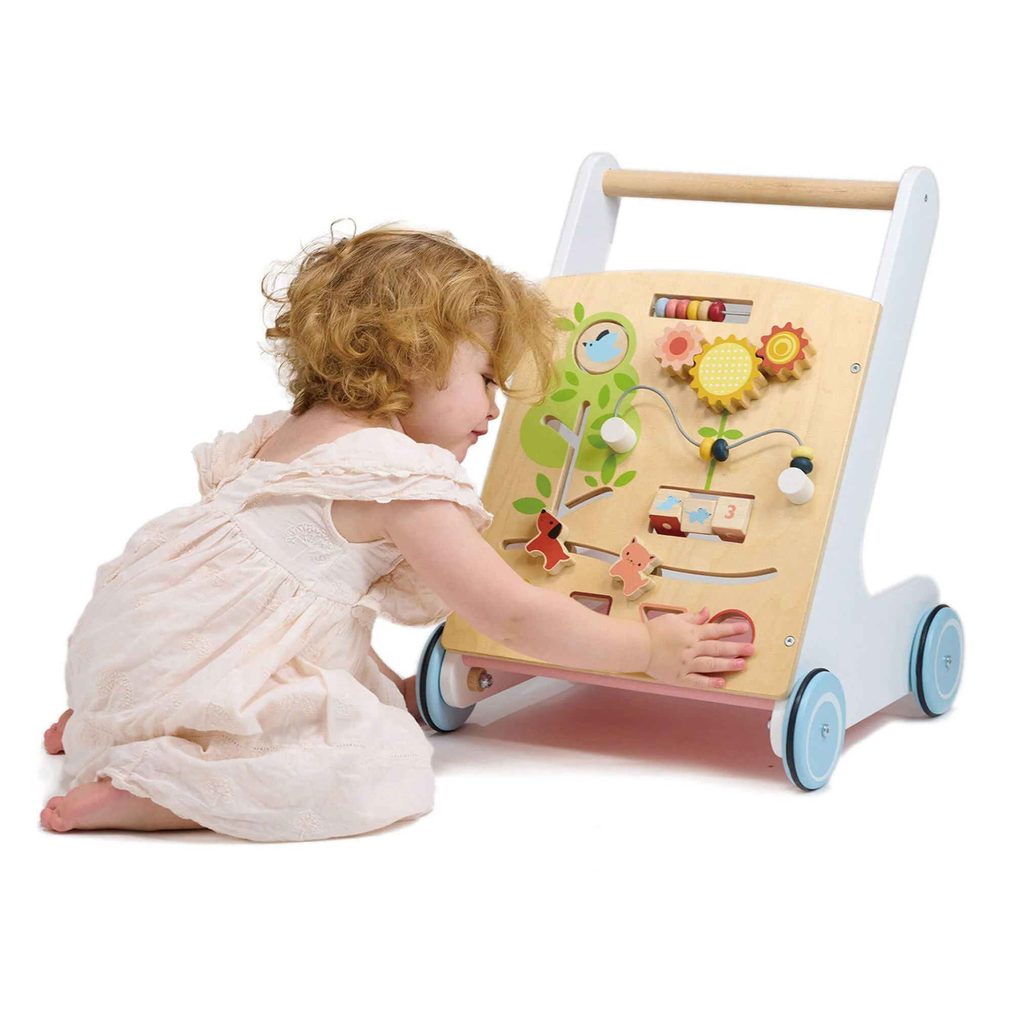Busy Buddies Wooden Activity Walker for Toddlers by Mentari