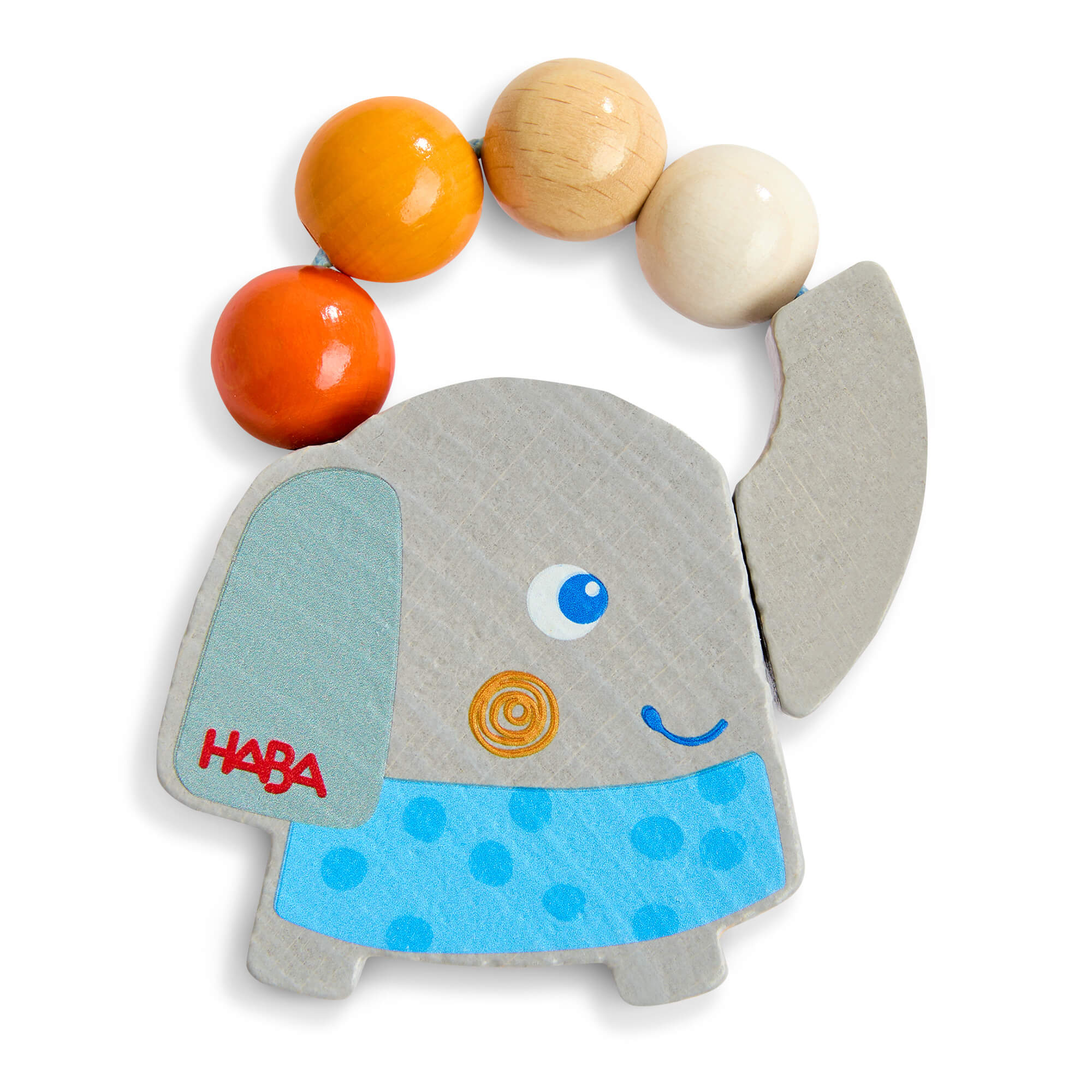 Wooden Elephant Rattle & Grasping Toy for Babies
