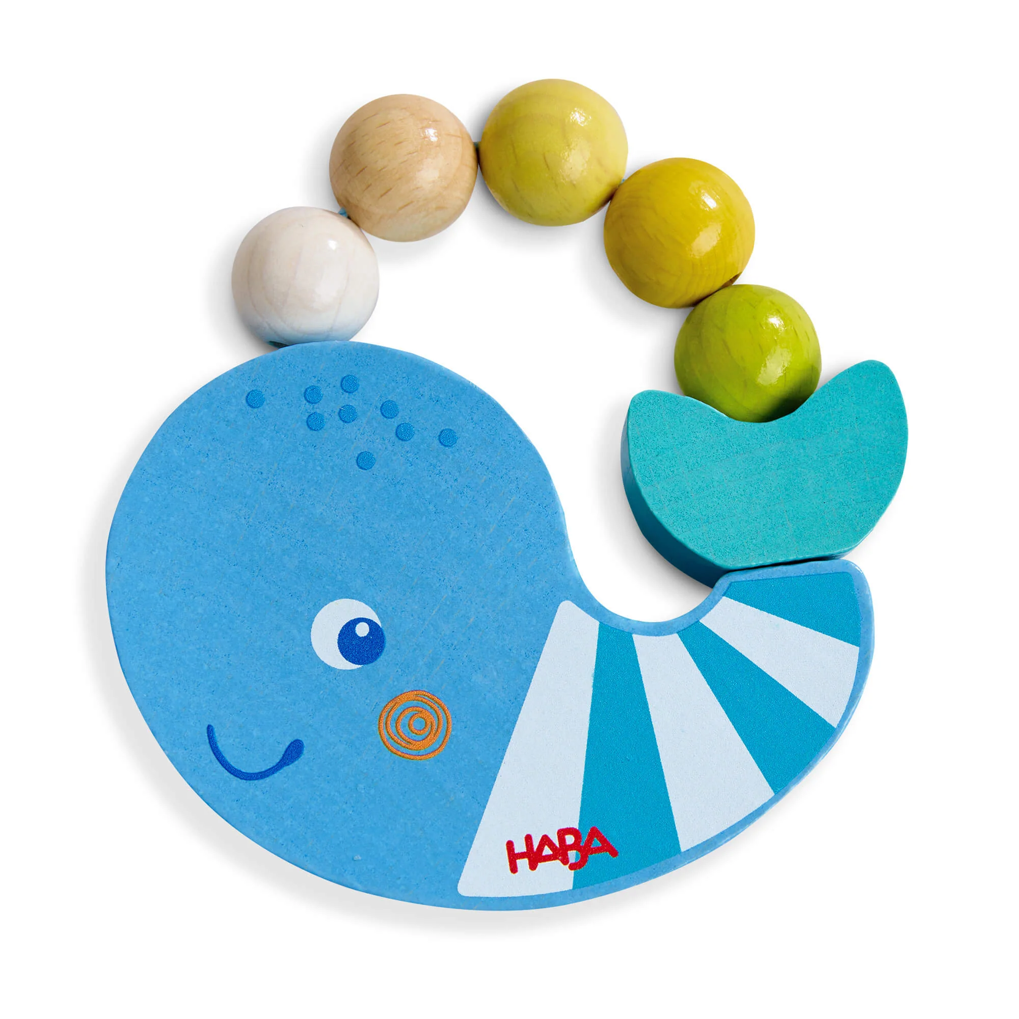 Wooden Whale Rattle & Grasping Toy for Babies