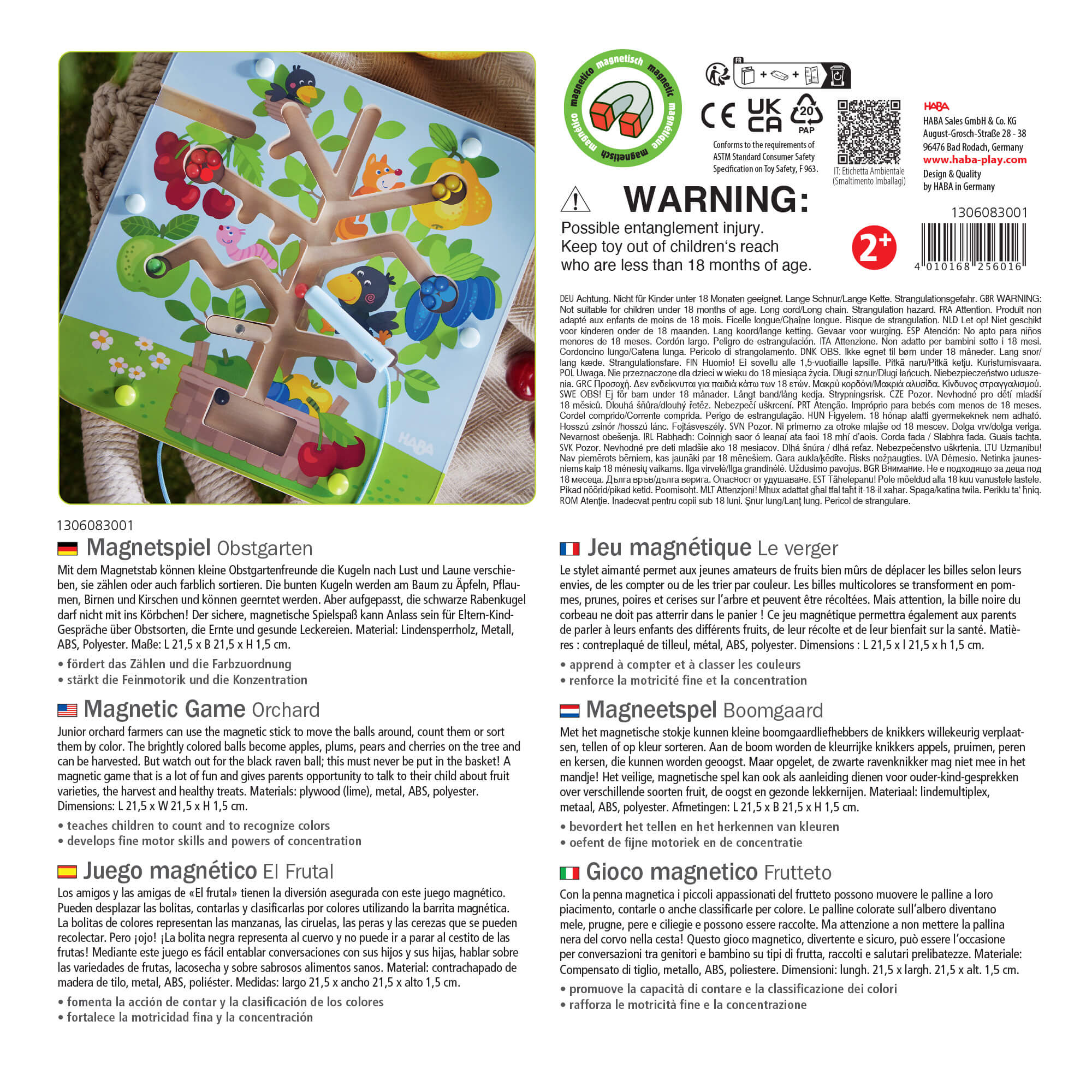 Orchard Maze Magnetic Sorting Game for Fruit Counting Fun