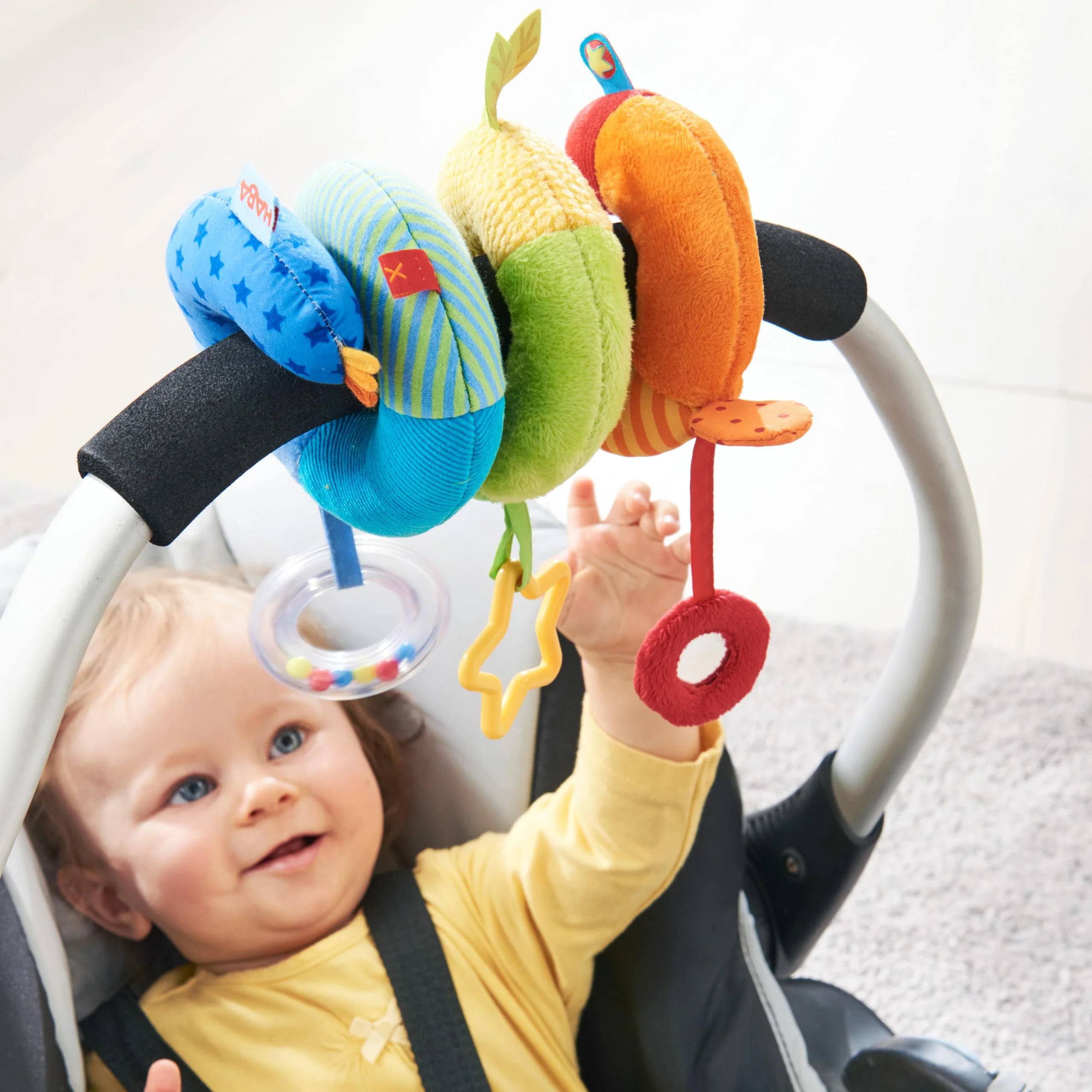 Rainbow Activity Spiral Stroller and Car Seat Toy for Babies