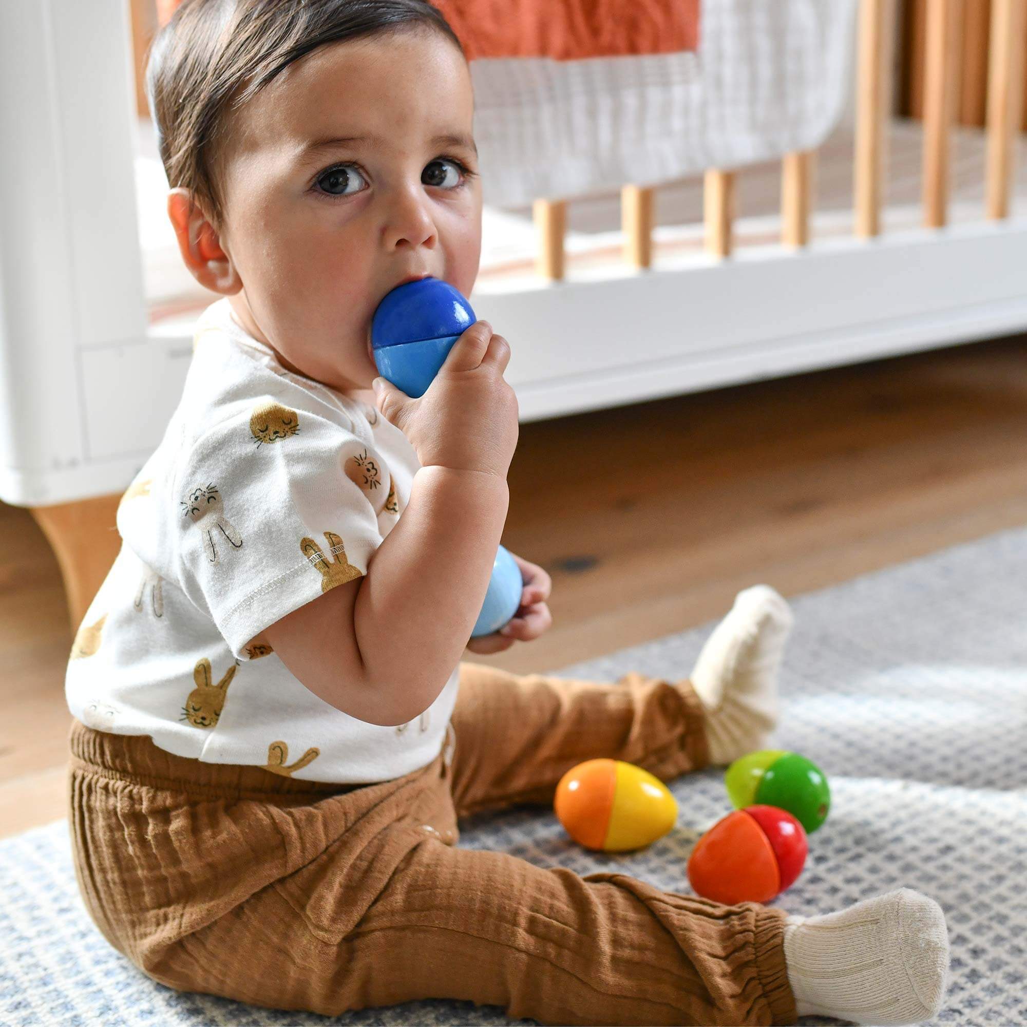 HABA Fun with Sounds Wooden Eggs Sensory Toy Set of Five